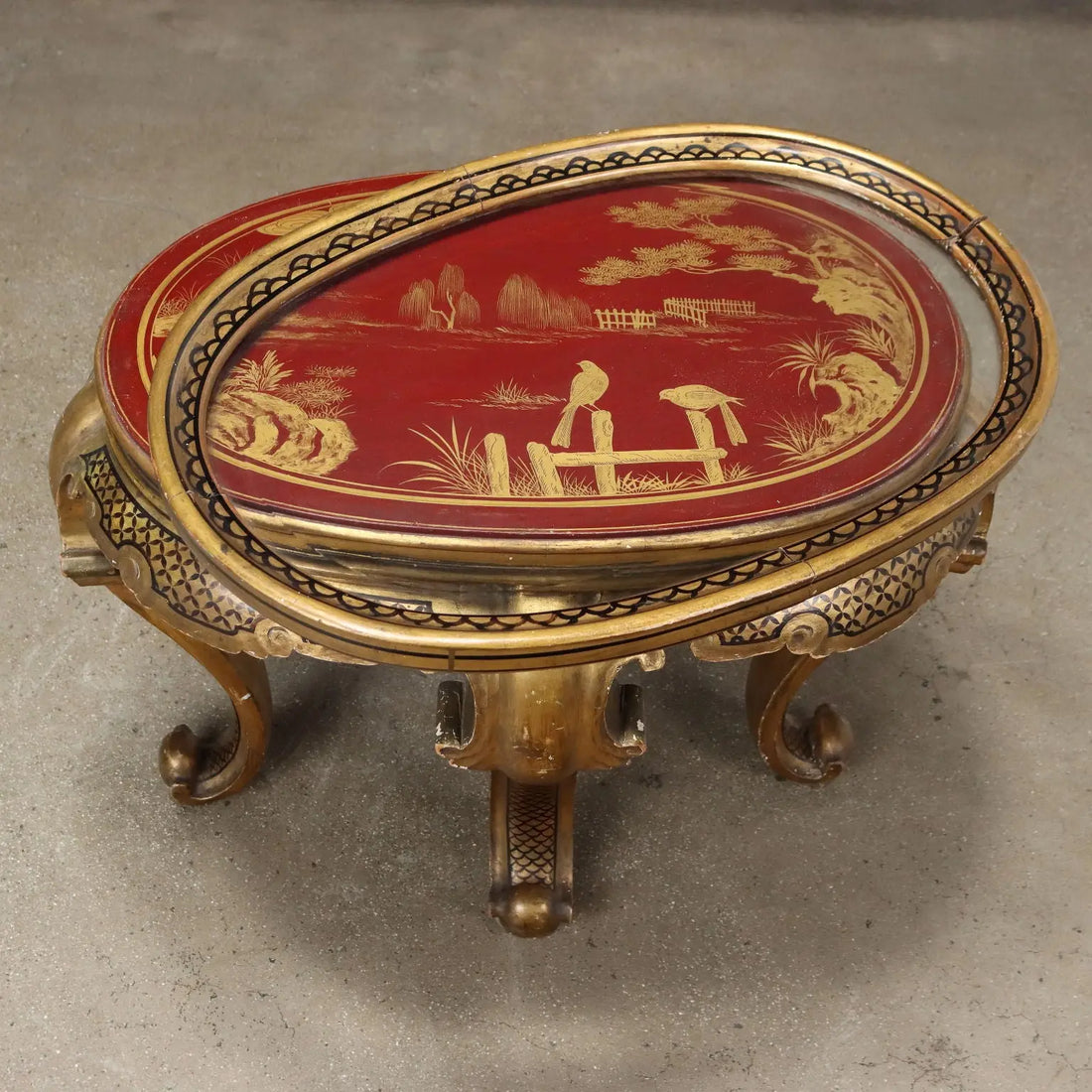 Antique Coffee Table Chinoiserie Lacquered Wood Italy Early XX Century - Chinoiserie Lacquered Coffee Table | Antiques | Side & Coffee Tables