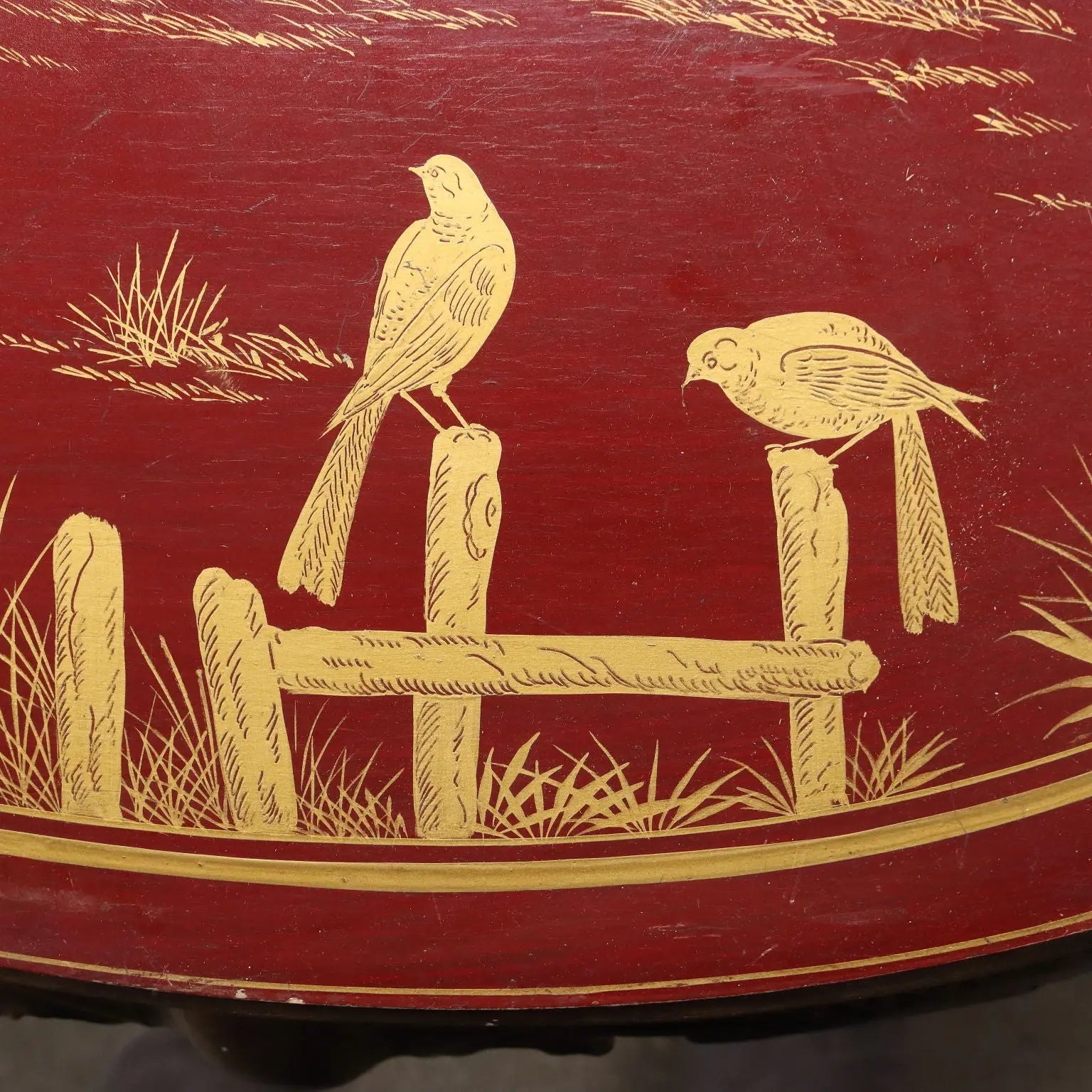 Antique Coffee Table Chinoiserie Lacquered Wood Italy Early XX Century - Chinoiserie Lacquered Coffee Table | Antiques | Side & Coffee Tables