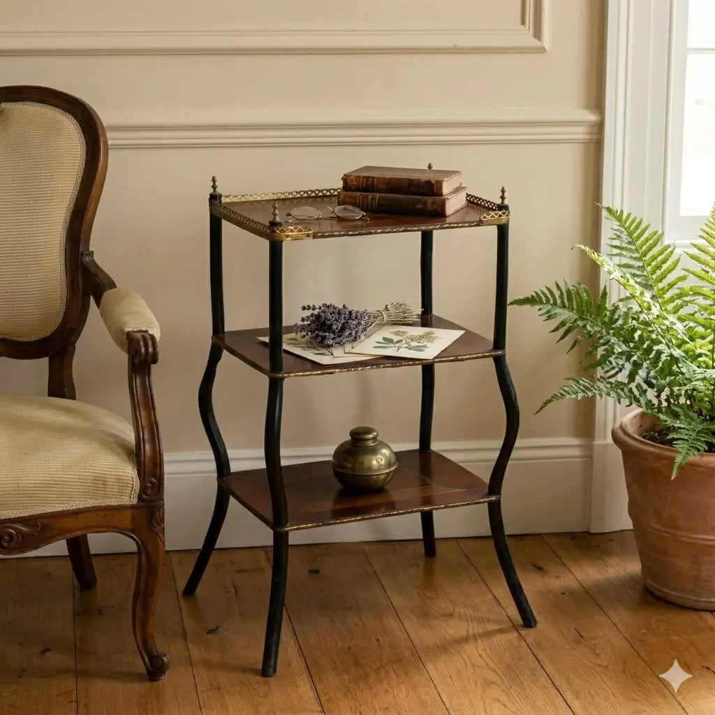 Antique Side Table Beech Metal Italy XX Century - Italy, XX Century | Antiques | Side & Coffee Tables