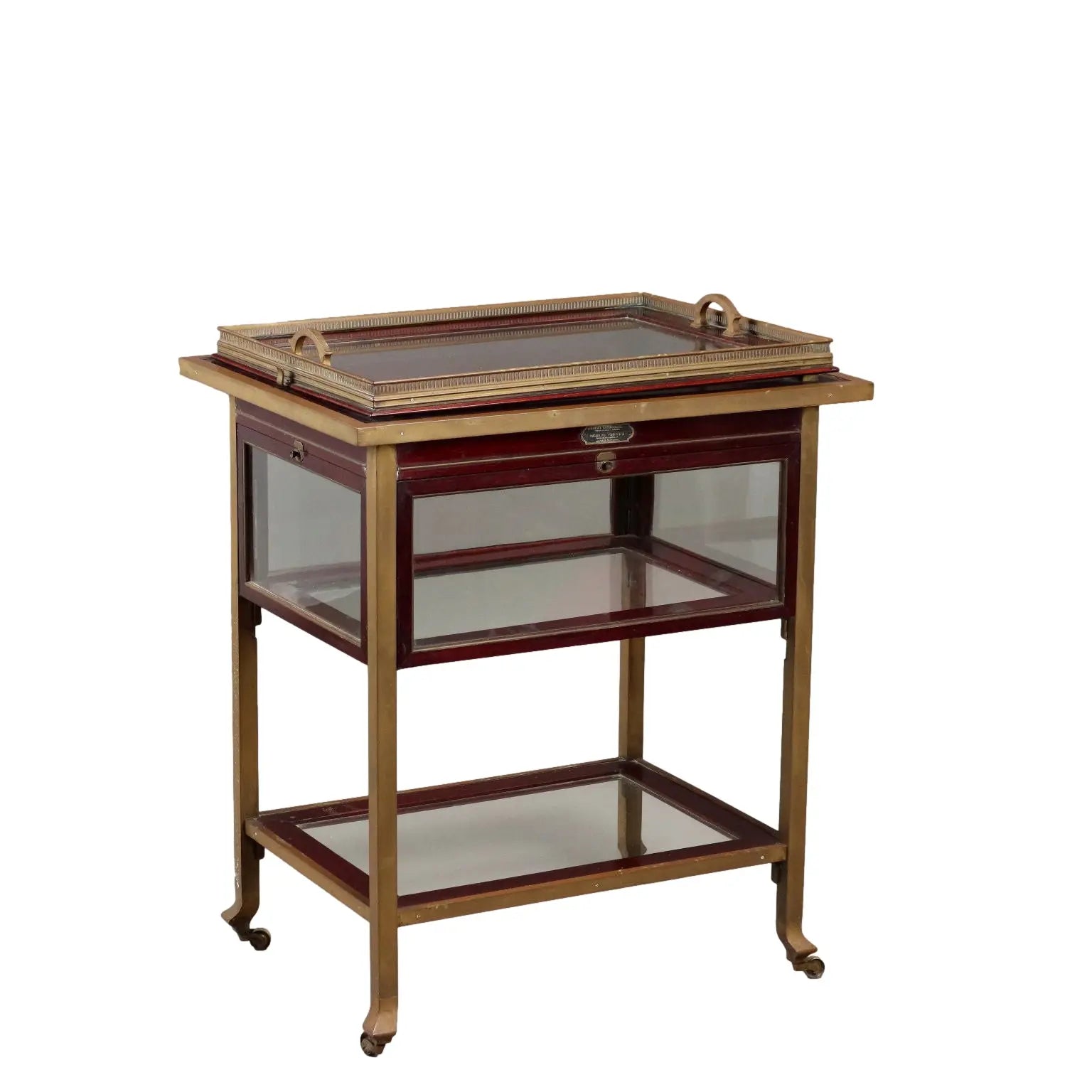 Antique Art Nouveau Dinner Cart Mahogany Brass Italy XX Century - Italy, Early XX Century | Antiques | Side & Coffee Tables