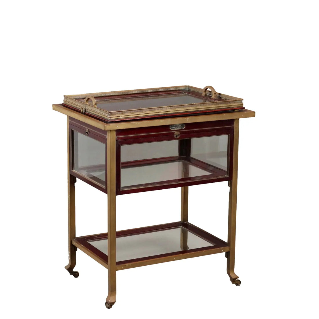 Antique Art Nouveau Dinner Cart Mahogany Brass Italy XX Century - Italy, Early XX Century | Antiques | Side & Coffee Tables