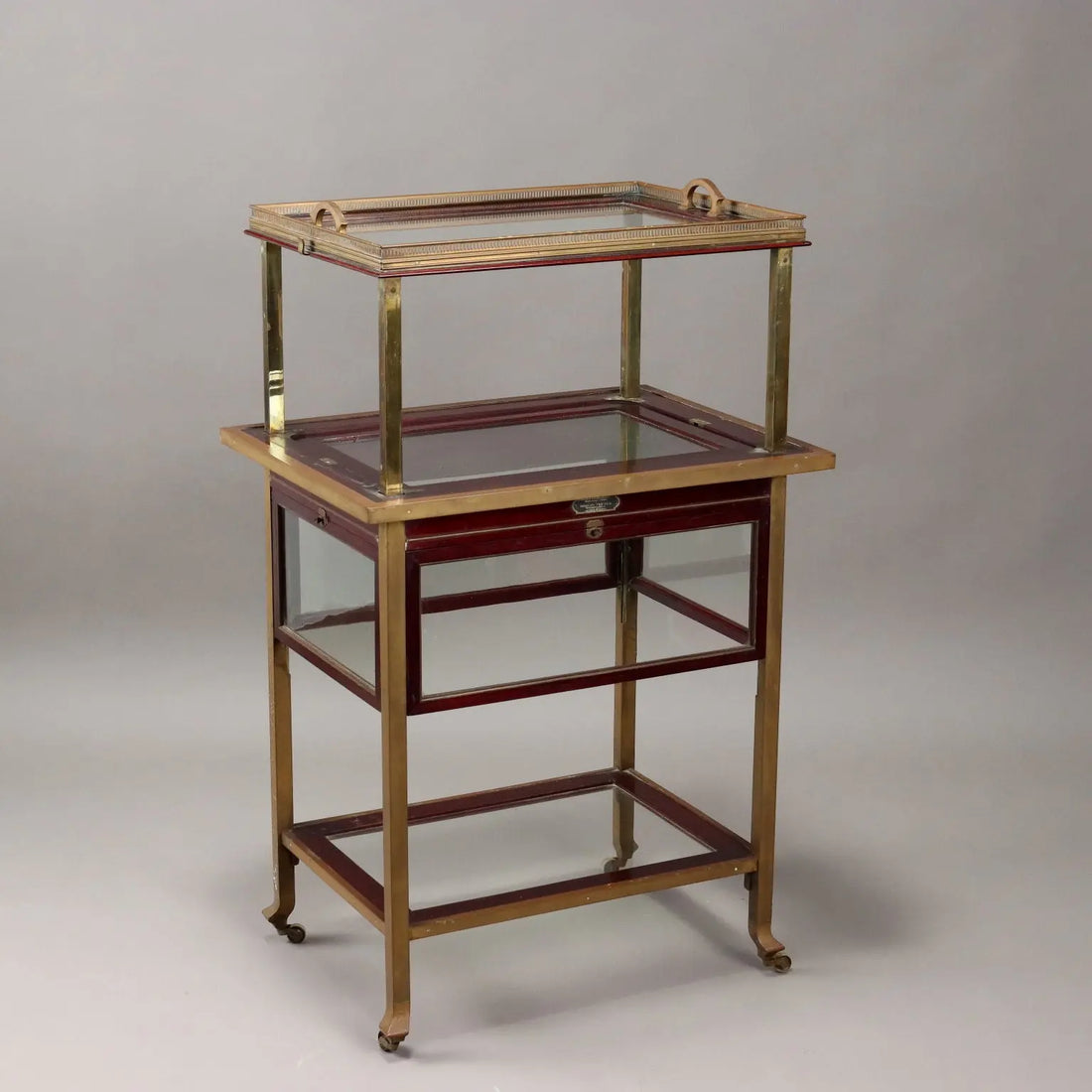 Antique Art Nouveau Dinner Cart Mahogany Brass Italy XX Century - Italy, Early XX Century | Antiques | Side & Coffee Tables