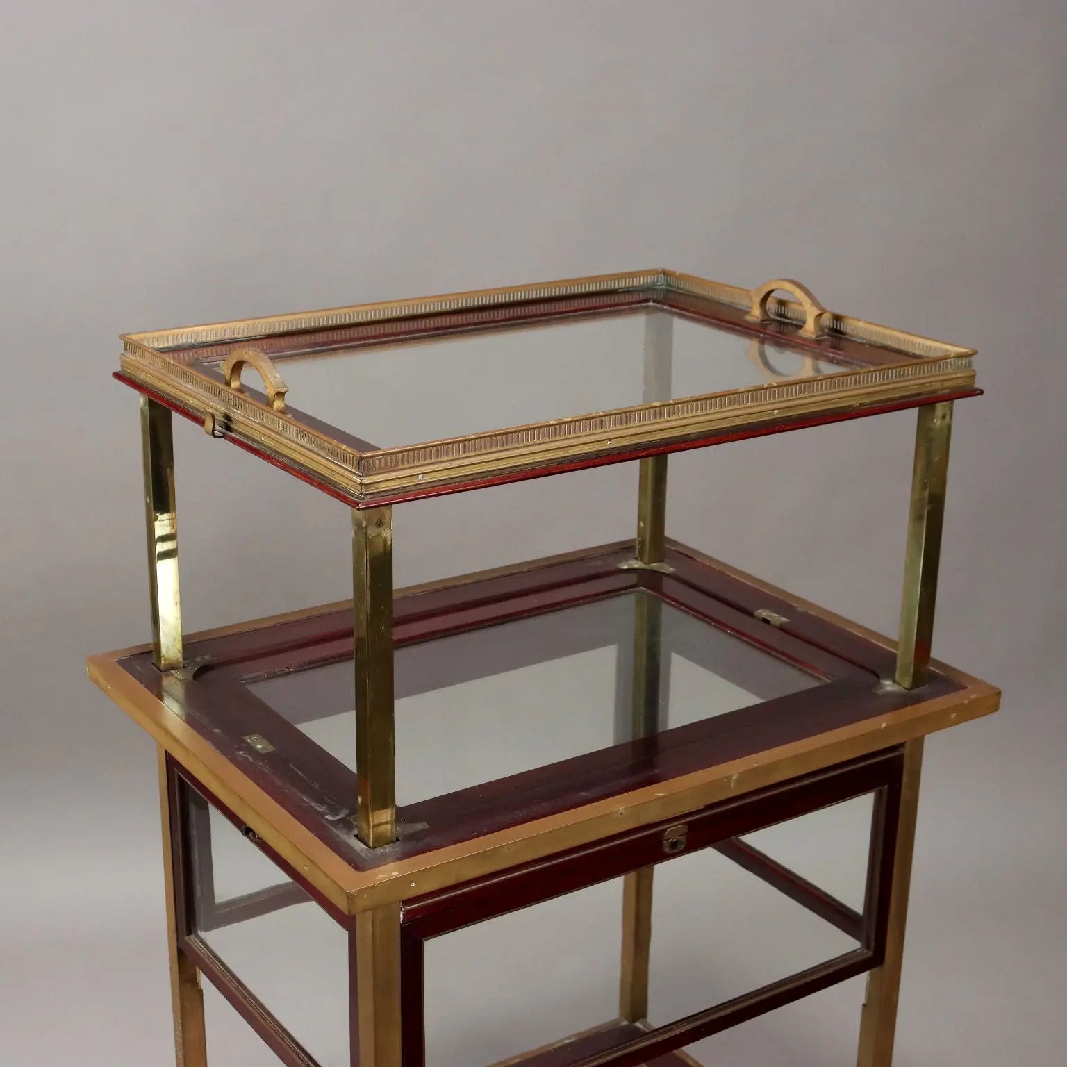 Antique Art Nouveau Dinner Cart Mahogany Brass Italy XX Century - Italy, Early XX Century | Antiques | Side & Coffee Tables
