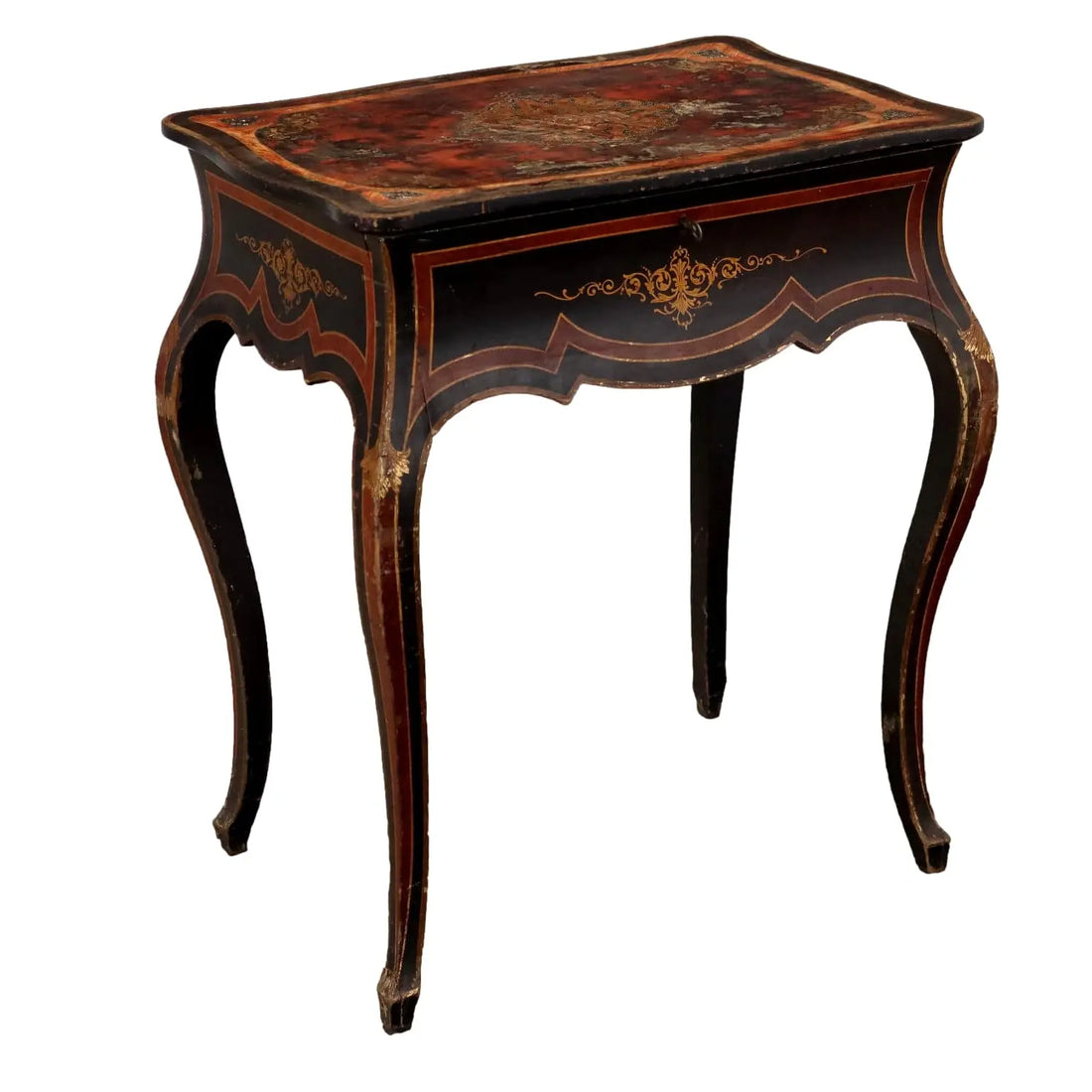 Antique Working Table Lacquered Oak France XX Century - France | Antiques | Side & Coffee Tables