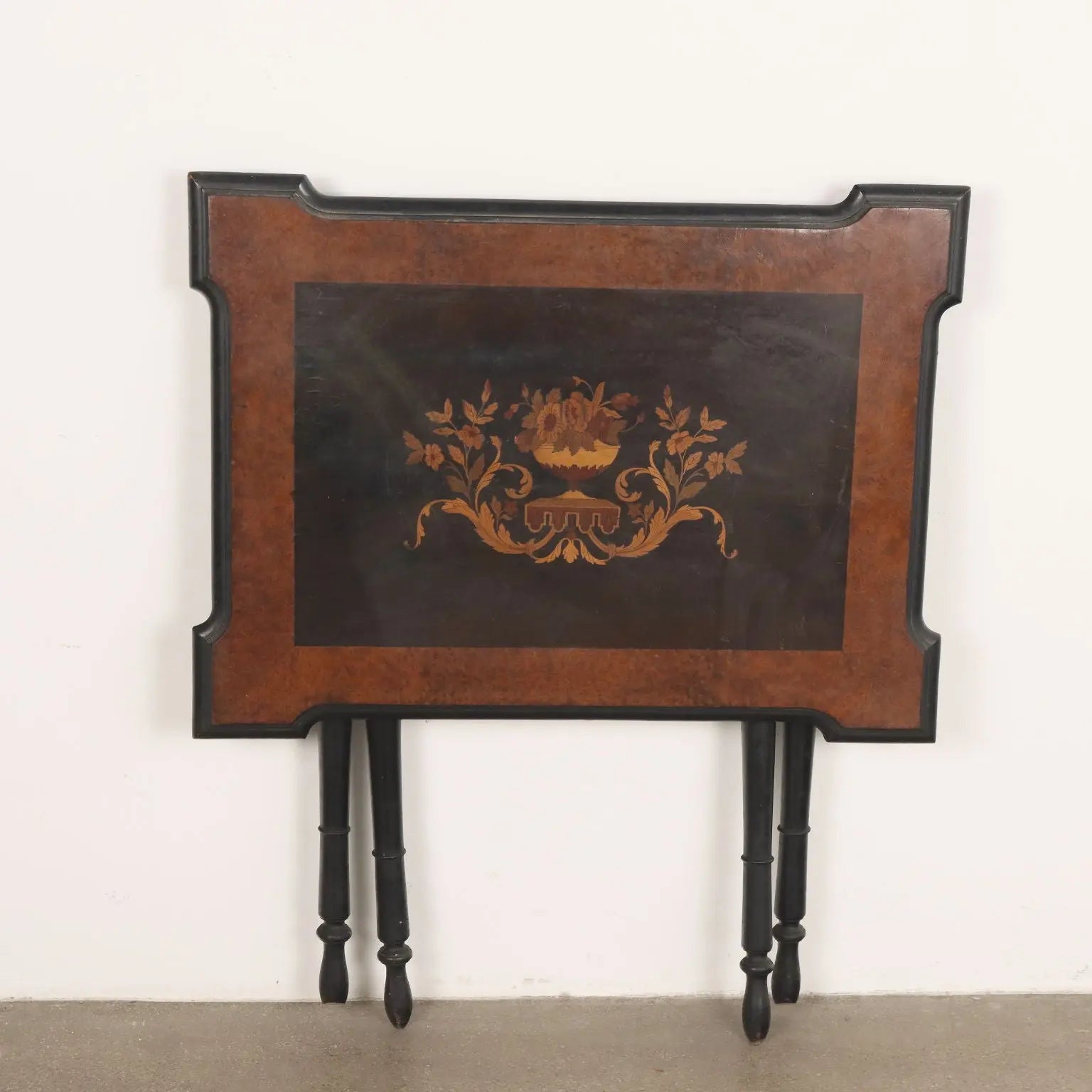 Antique Side Table Ebonized Wood Inlays Italy XIX Century - Italy, Late XIX Century | Antiques | Side & Coffee Tables