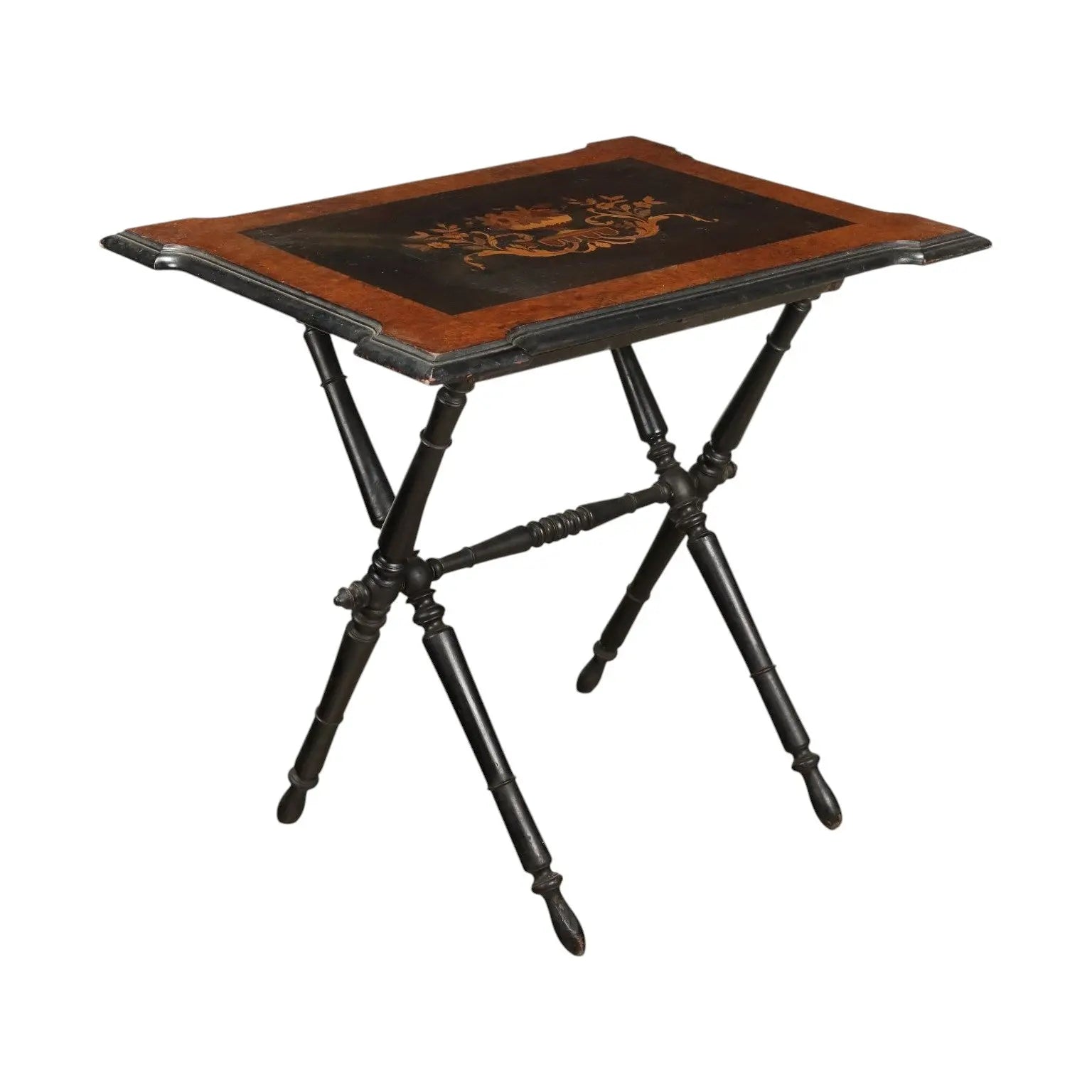 Antique Side Table Ebonized Wood Inlays Italy XIX Century - Italy, Late XIX Century | Antiques | Side & Coffee Tables
