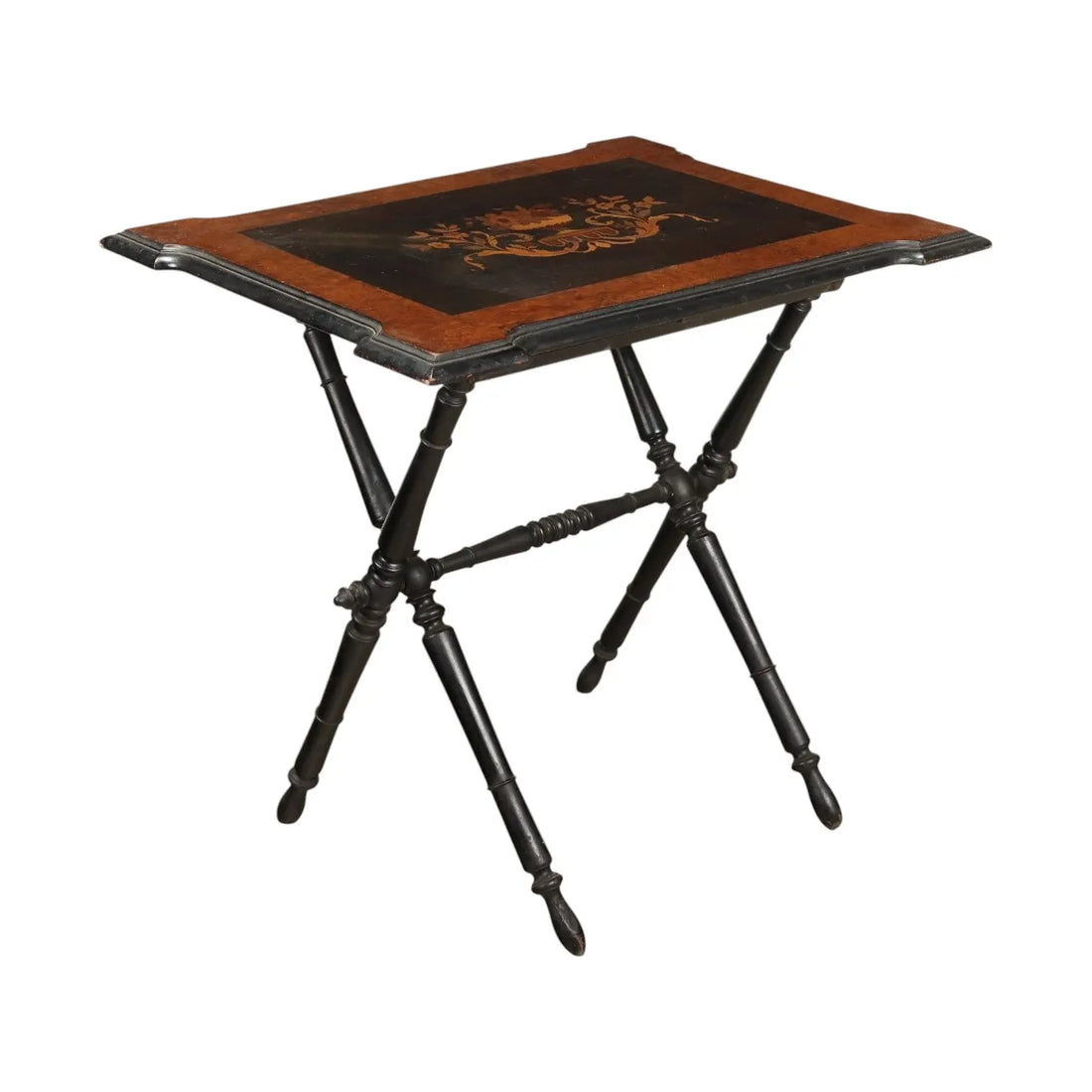 Antique Side Table Ebonized Wood Inlays Italy XIX Century - Italy, Late XIX Century | Antiques | Side & Coffee Tables