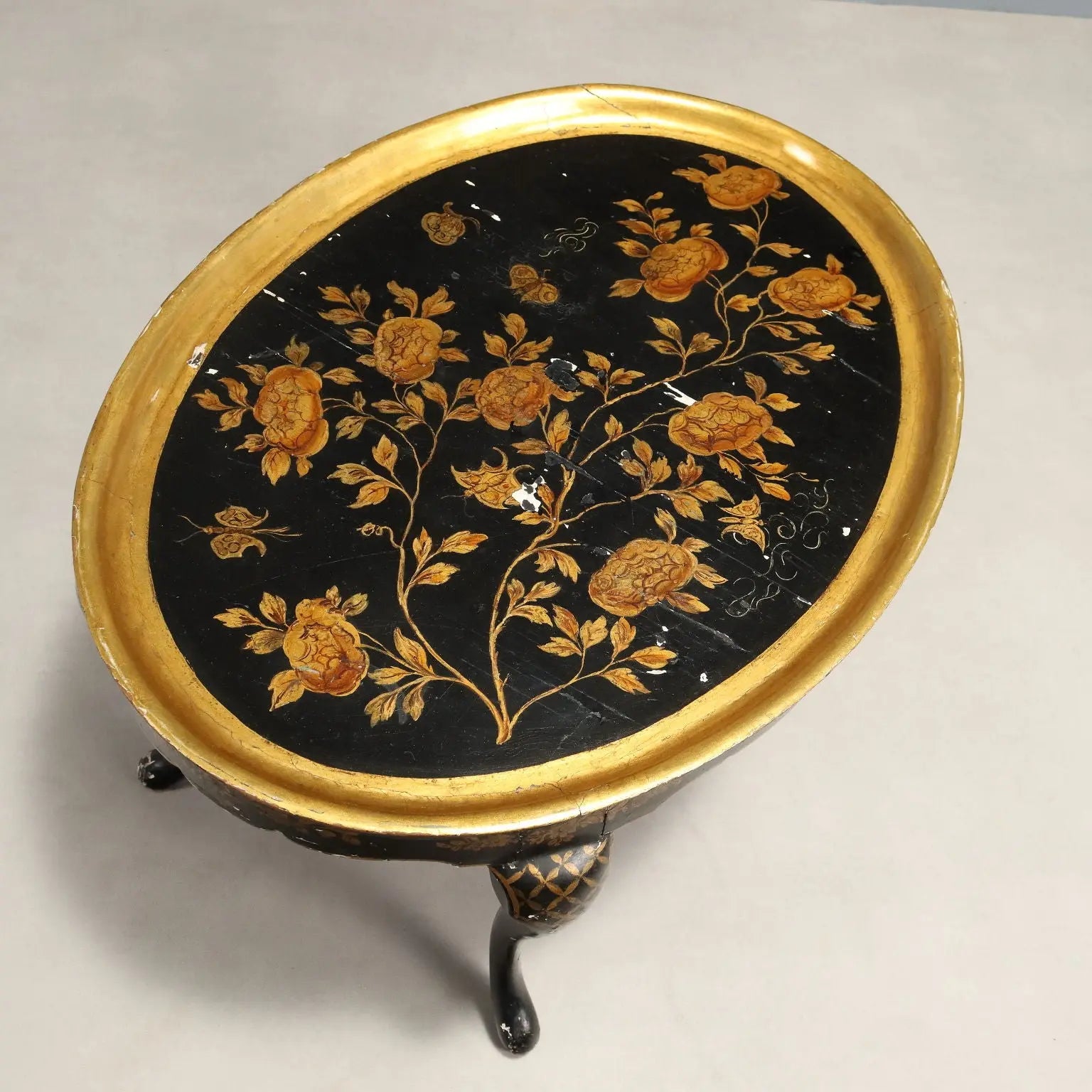Antique Coffee Table Lacquered Painted Wood Italy XX Century - Italy, Early XX Century | Antiques  Side & Coffee Tables