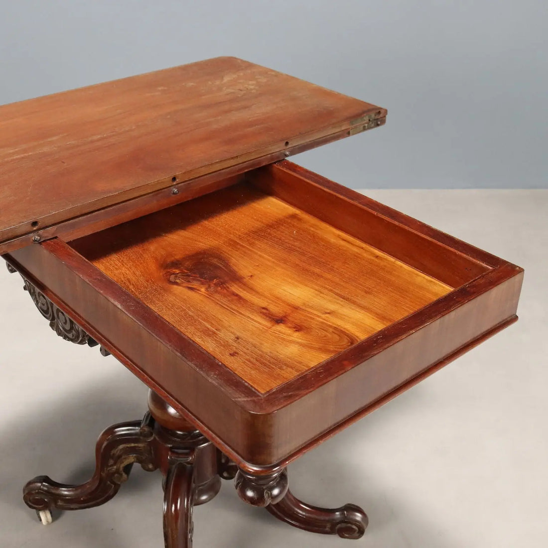 Antique Game Table Louis Philippe Carved Mahogany XIX Century - France, XIX Century | Antiques | Side & Coffee Tables