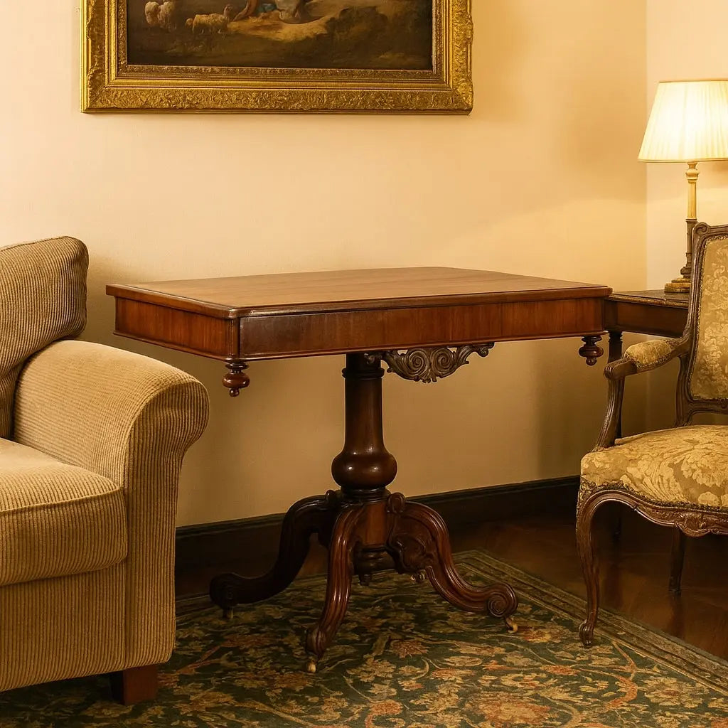 Antique Game Table Louis Philippe Carved Mahogany XIX Century - France, XIX Century | Antiques | Side & Coffee Tables