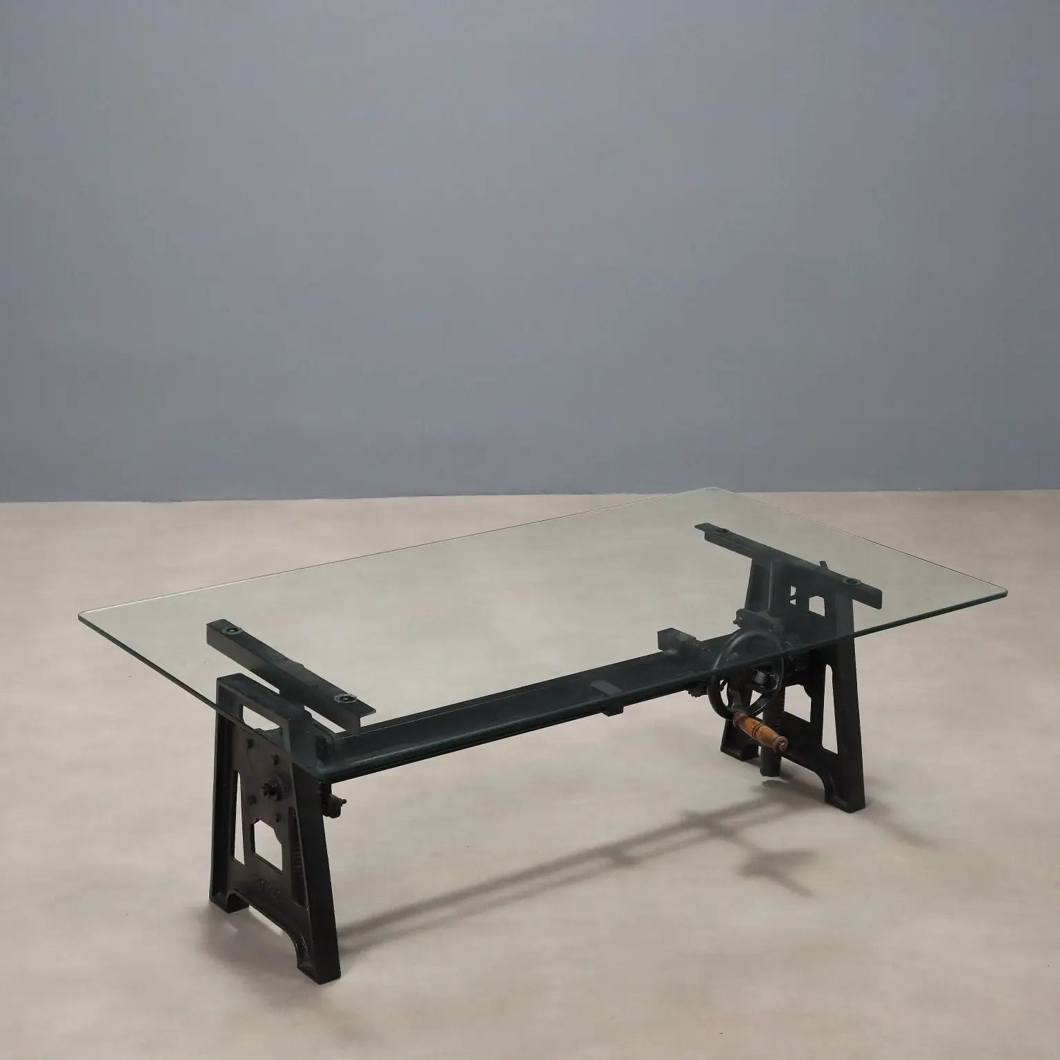 Antique Adjustable Coffee Table Iron Glass Italy XX Century - Italy, XX Century | Antiques | Side & Coffee Tables