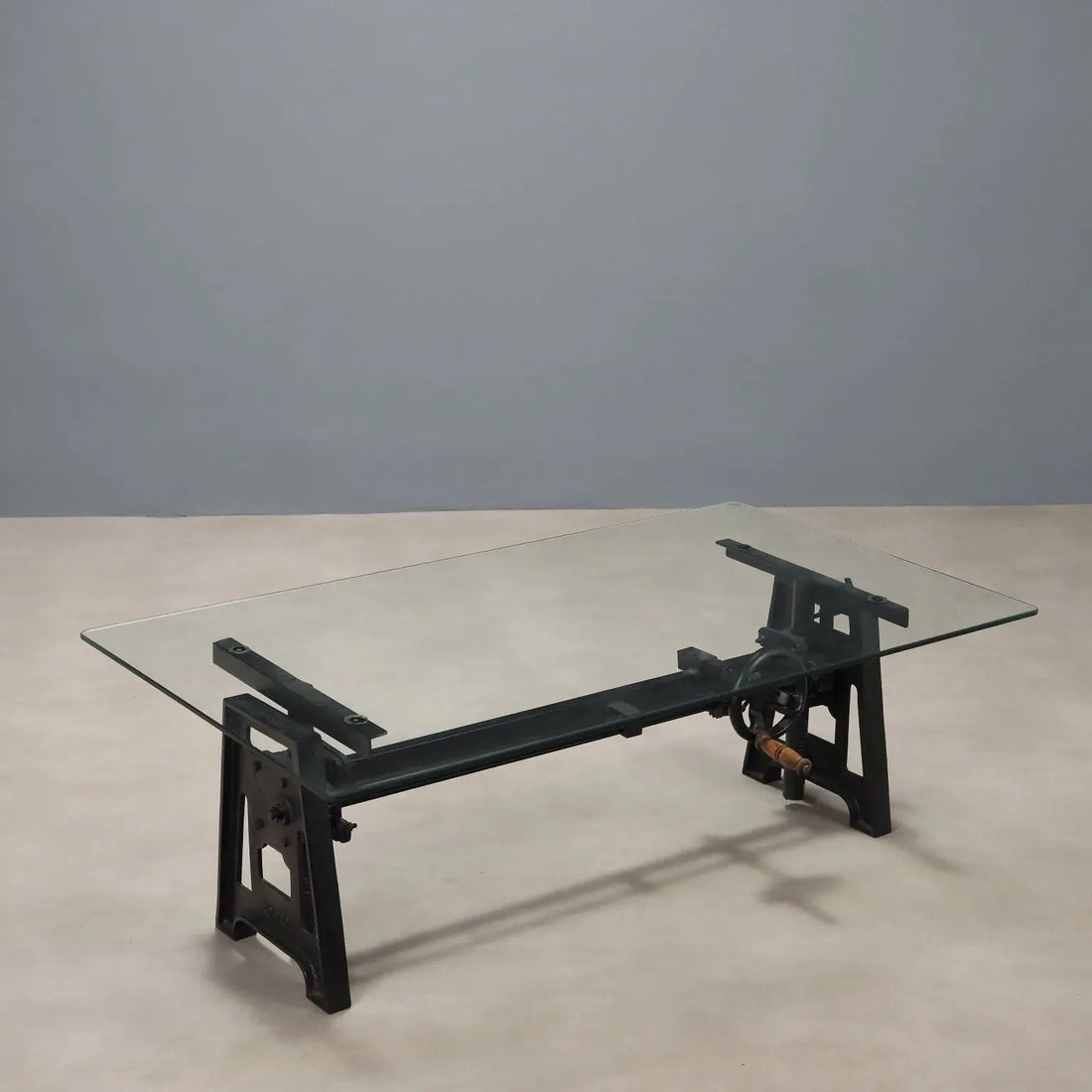 Antique Adjustable Coffee Table Iron Glass Italy XX Century - Italy, XX Century | Antiques | Side & Coffee Tables