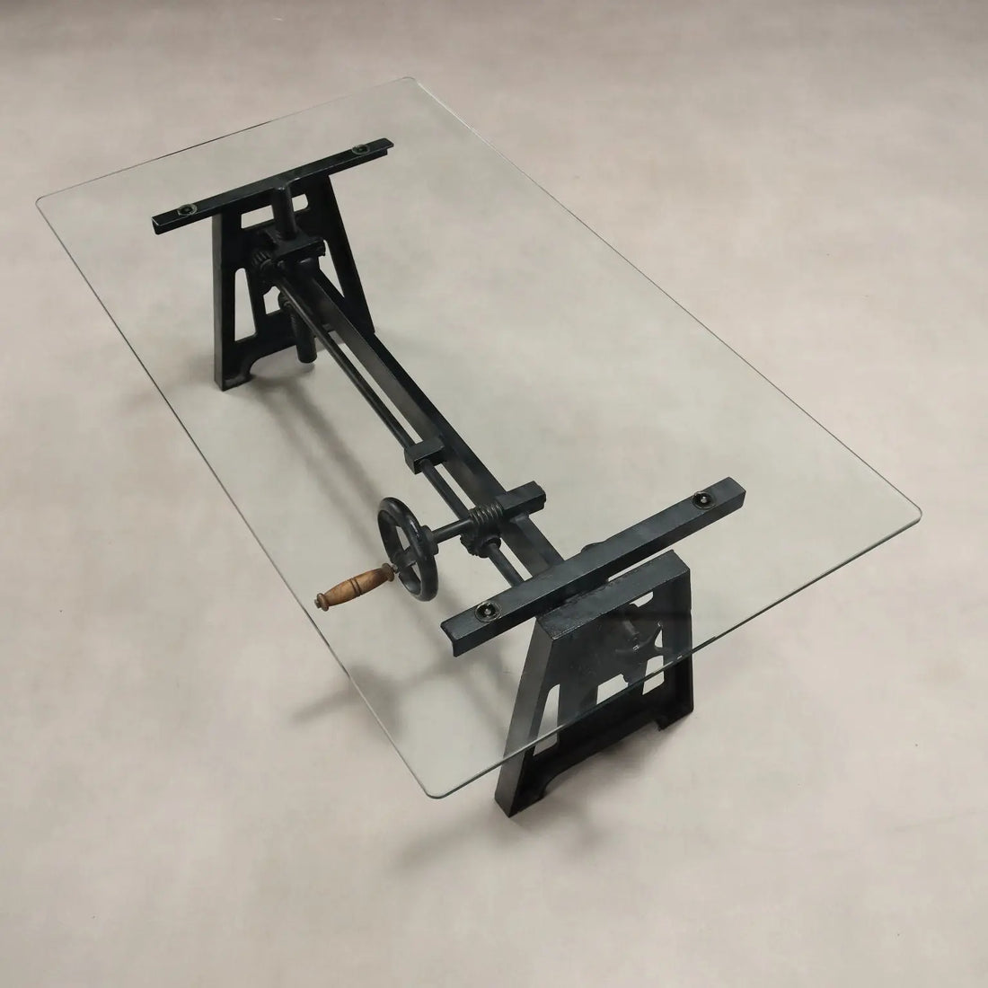Antique Adjustable Coffee Table Iron Glass Italy XX Century - Italy, XX Century | Antiques | Side & Coffee Tables