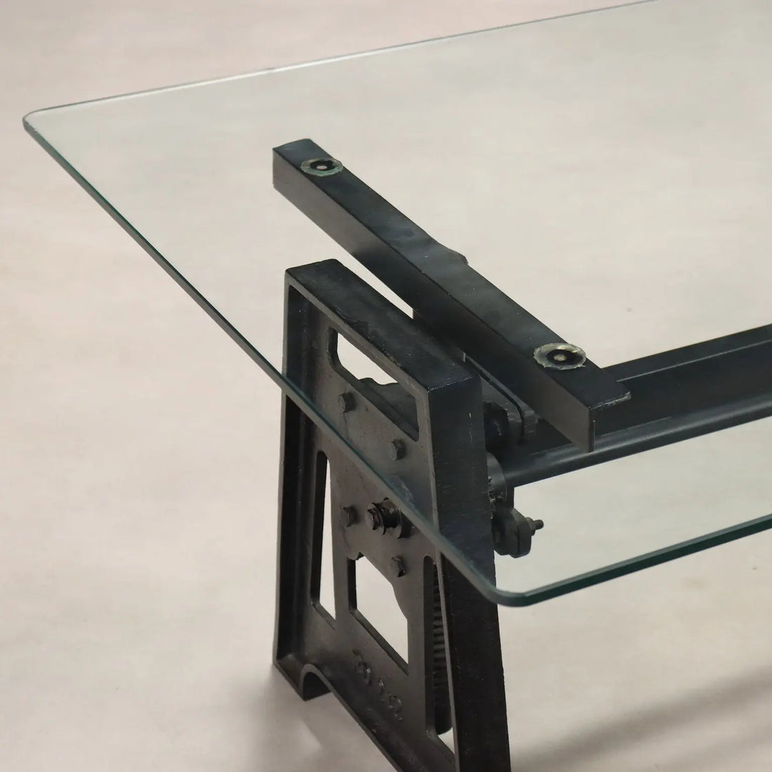 Antique Adjustable Coffee Table Iron Glass Italy XX Century - Italy, XX Century | Antiques | Side & Coffee Tables