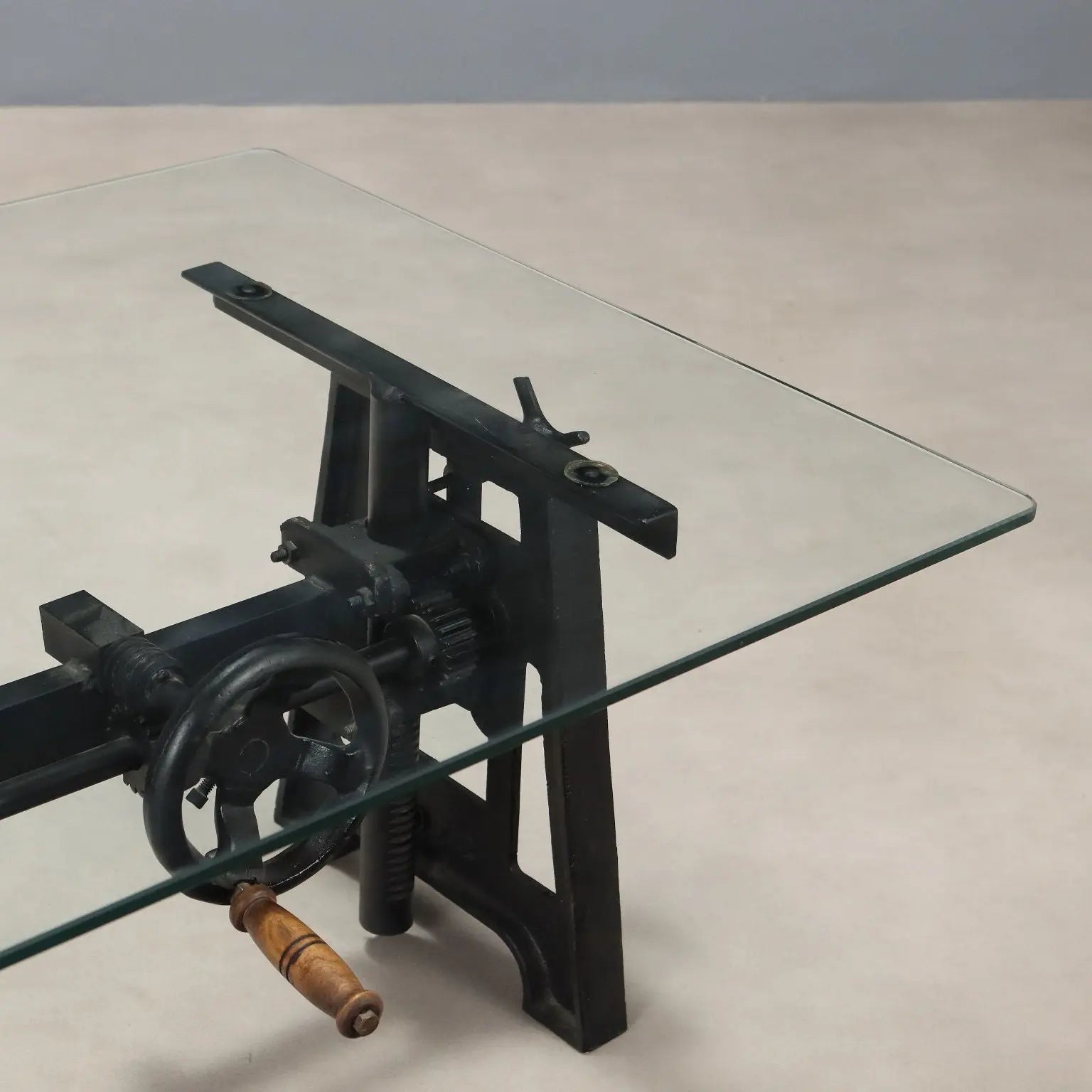 Antique Adjustable Coffee Table Iron Glass Italy XX Century - Italy, XX Century | Antiques | Side & Coffee Tables