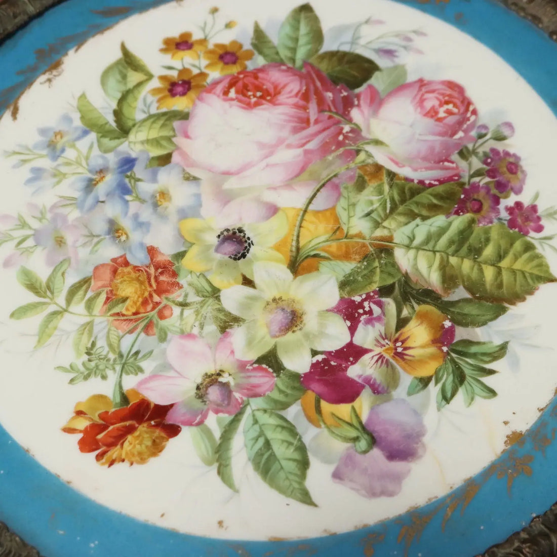 Antique Coffee Table Walnut Painted Ceramic XX Century - France, XX Century | Antiques | Side & Coffee Tables