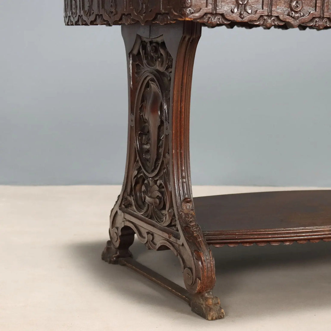 Walnut and Green Marble Table - 19th Century Italy