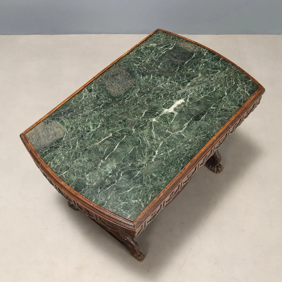 Walnut and Green Marble Table - 19th Century Italy