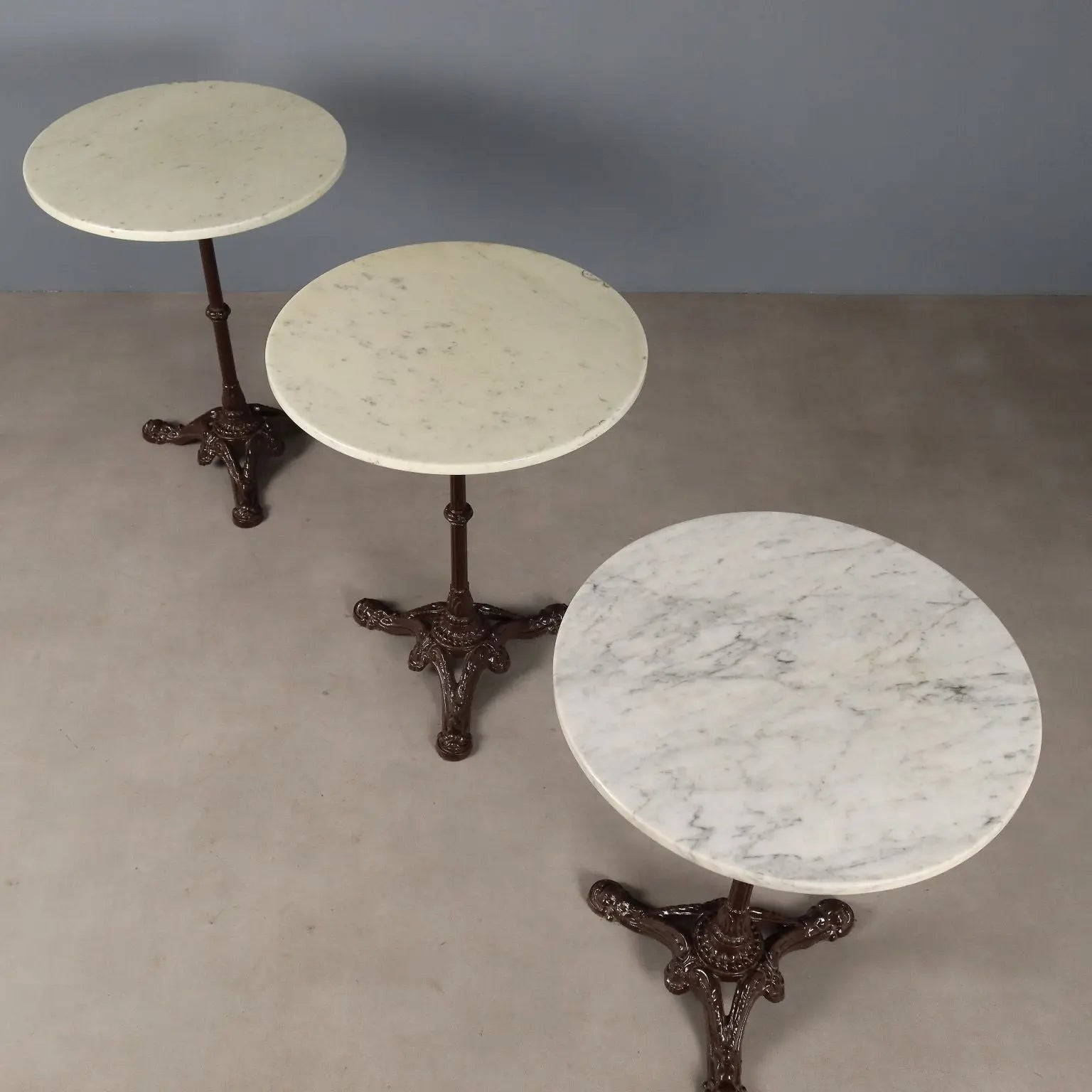 Antique Coffee Tables Lacquered Iron Marble XX Century - Italy, XX Century | Antiques | Side & Coffee Tables