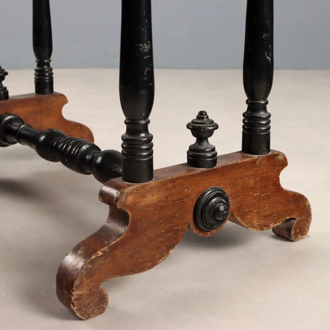 Antique Sewing Table Walnut Painted Poplar Italy Late XIX Century
