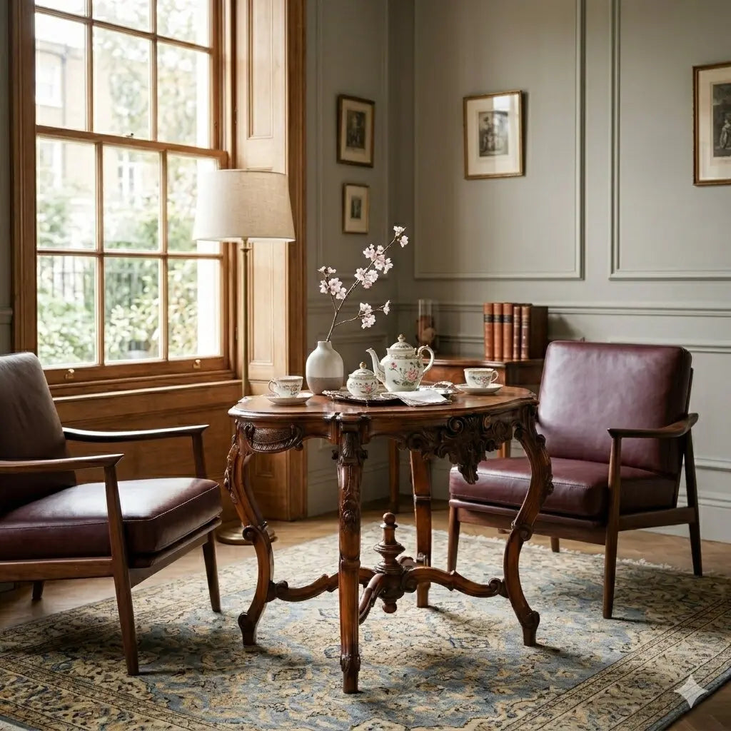 Luigi Filippo Walnut Table - 19th Century Italy