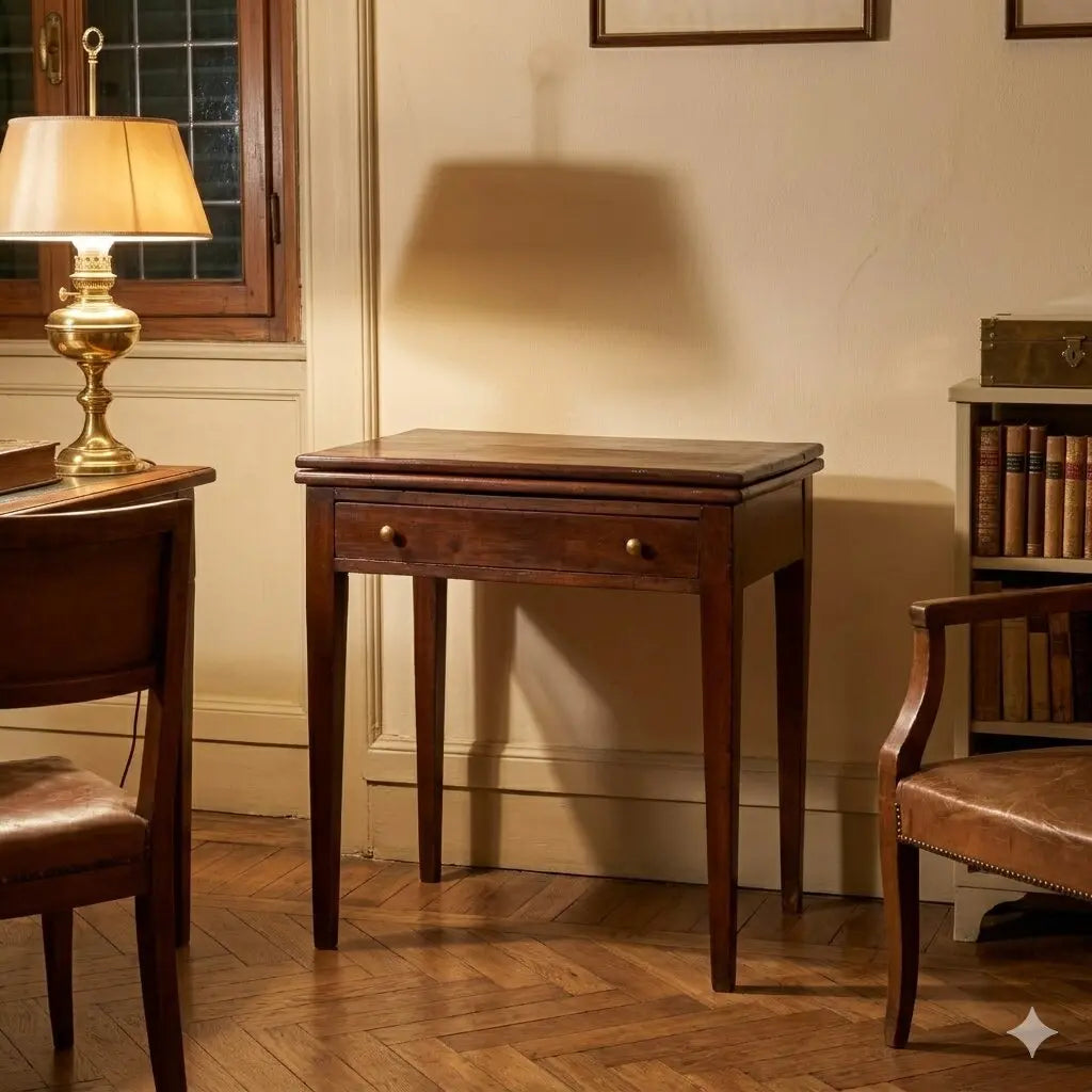 Directorate Game Table in Walnut, Early 19th Century