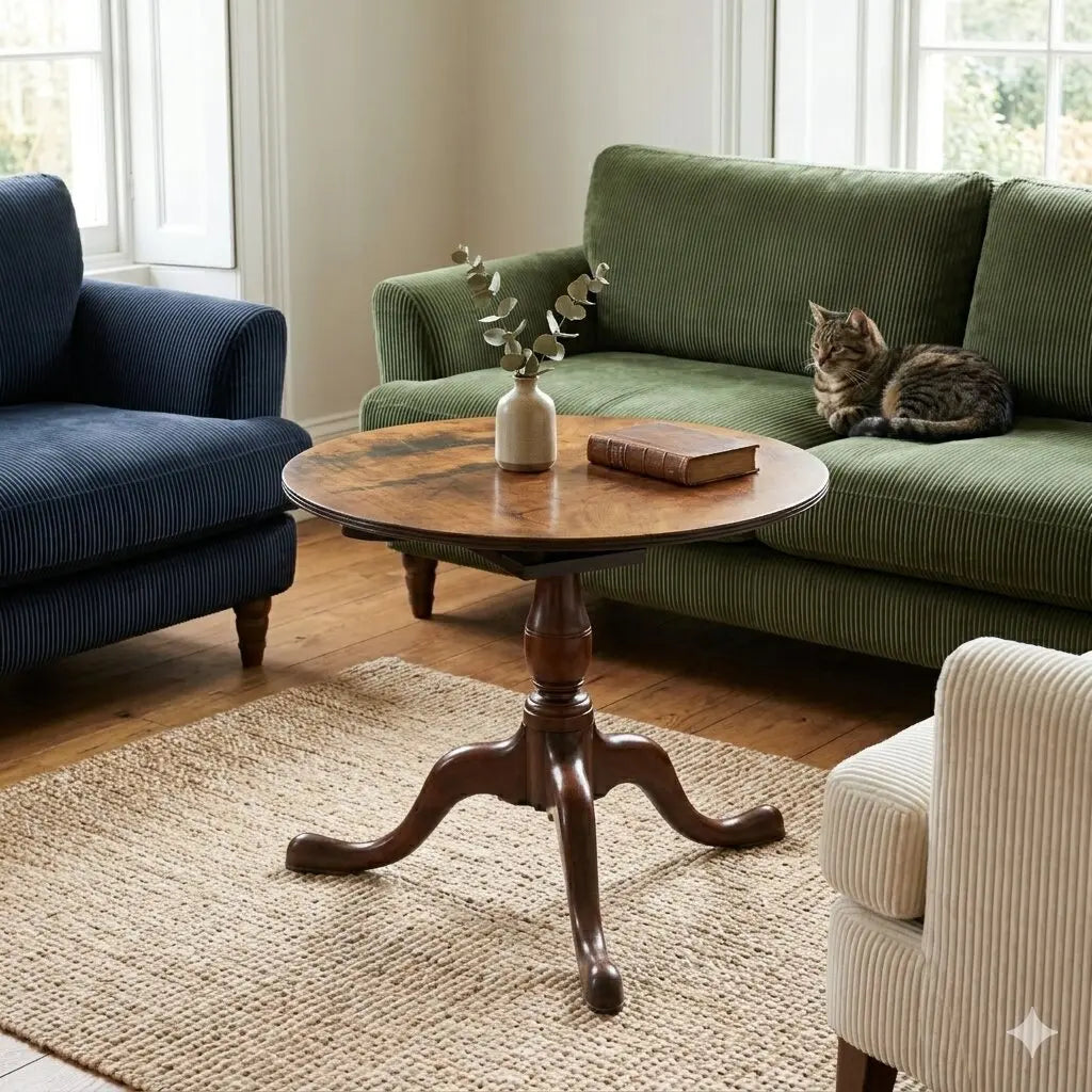 Small Antique Table Walnut Round Top United Kingdom XIX Century - England, XIX Century | Antiques | Side & Coffee Tables