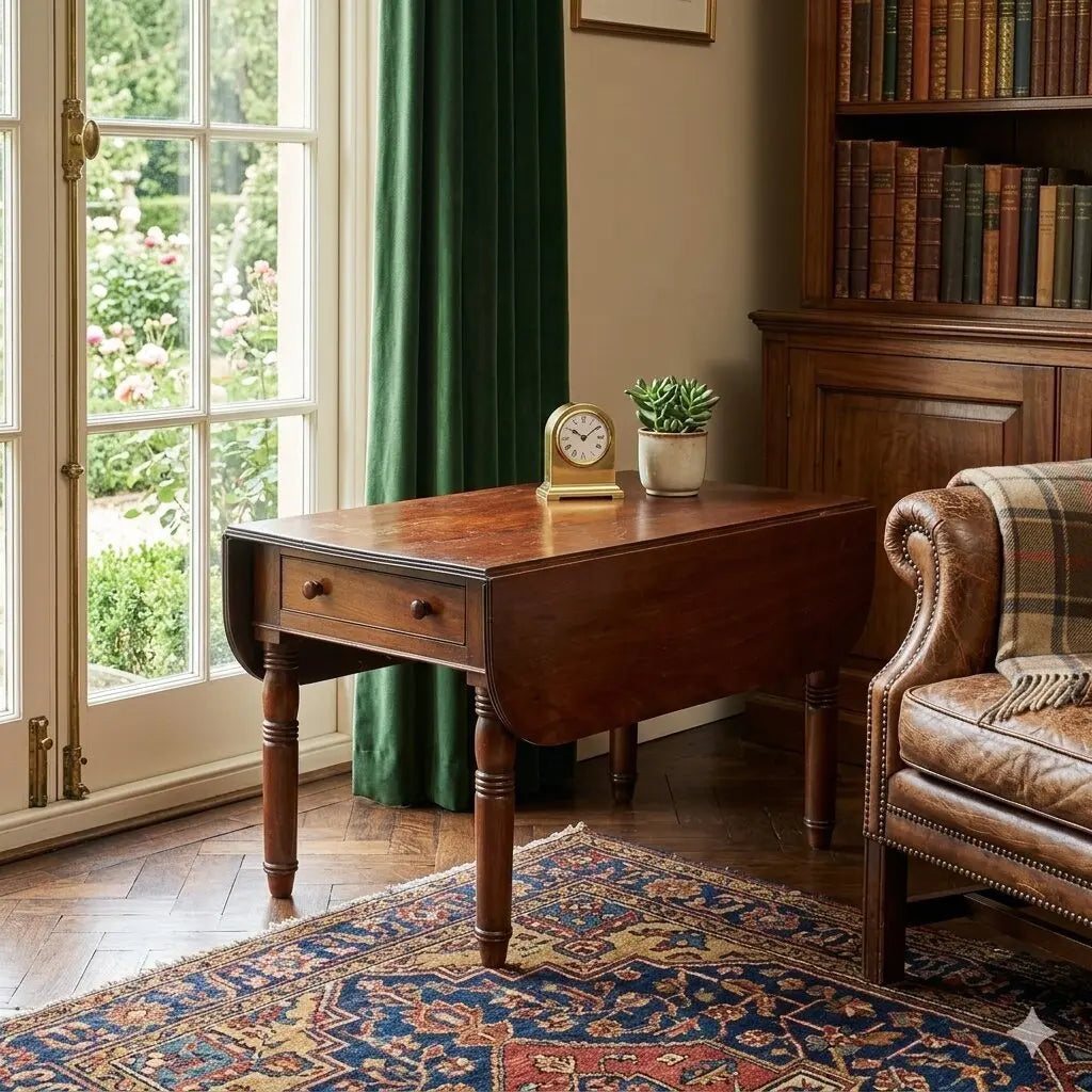 Drop-Leaf Mahogany Table - England 19th Century
