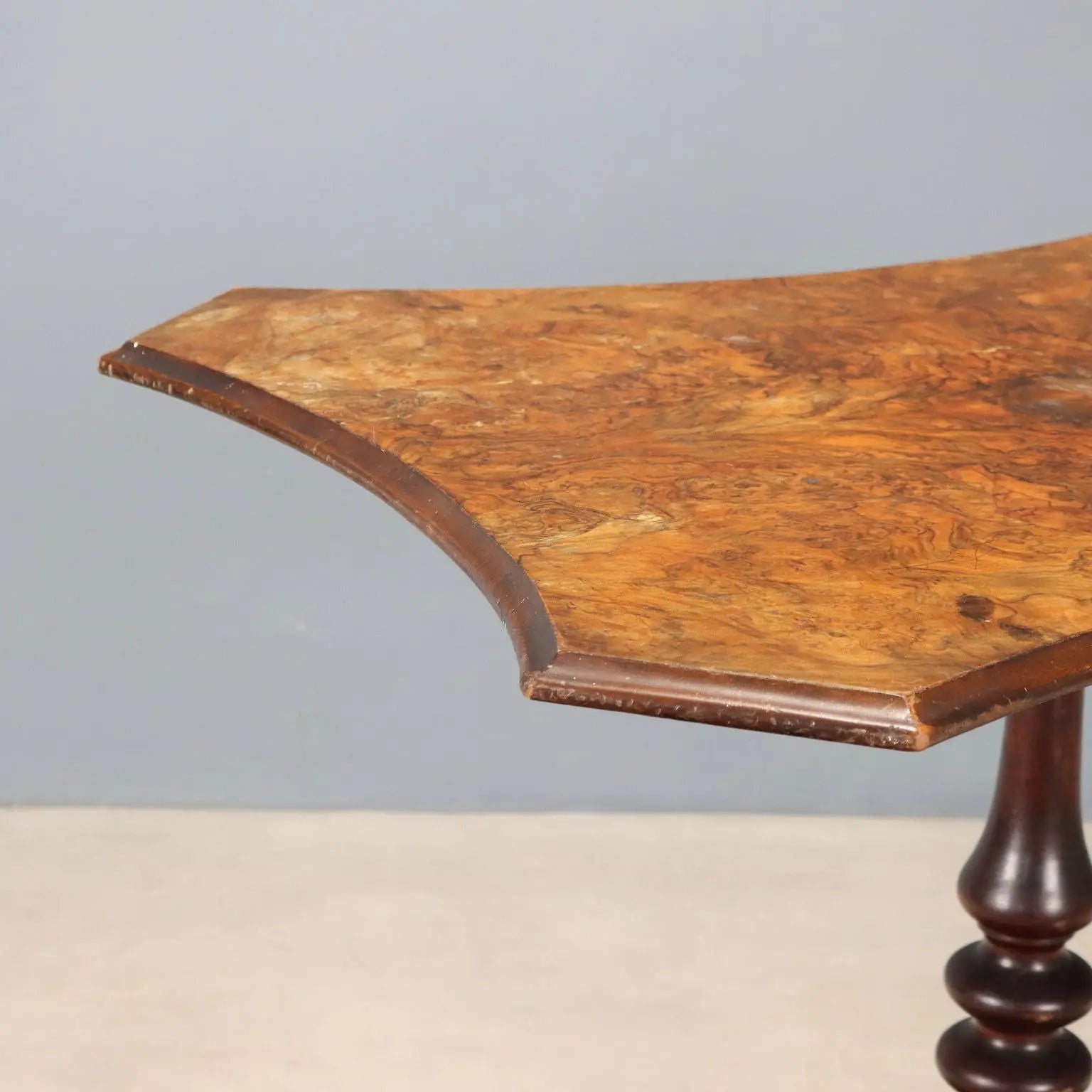 English Walnut Burl Table, 19th Century