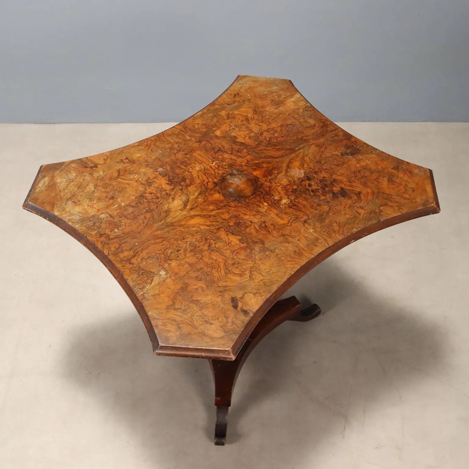 English Walnut Burl Table, 19th Century