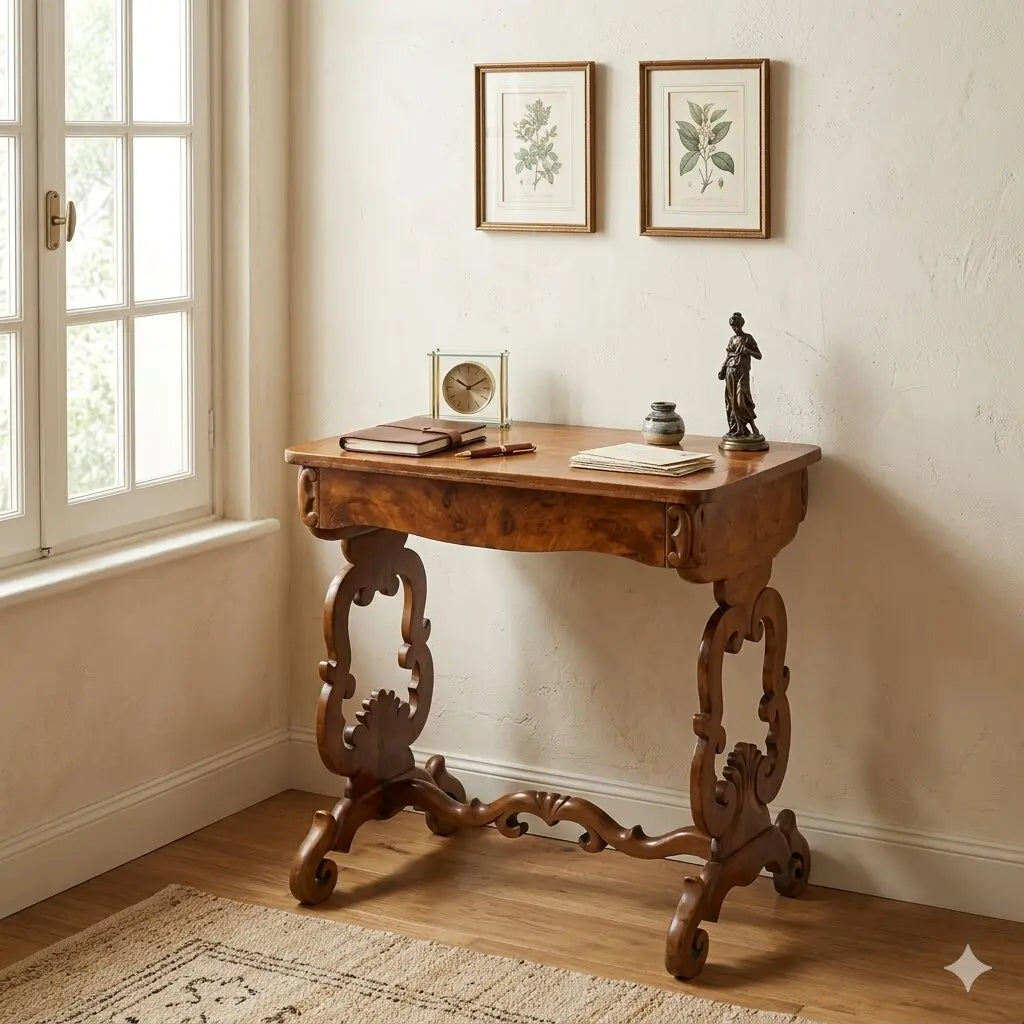 Antique Writing Desk Louis Philippe Walnut Italy XIX Century - Italy, Mid XIX Century | Antiques | Side & Coffee Tables