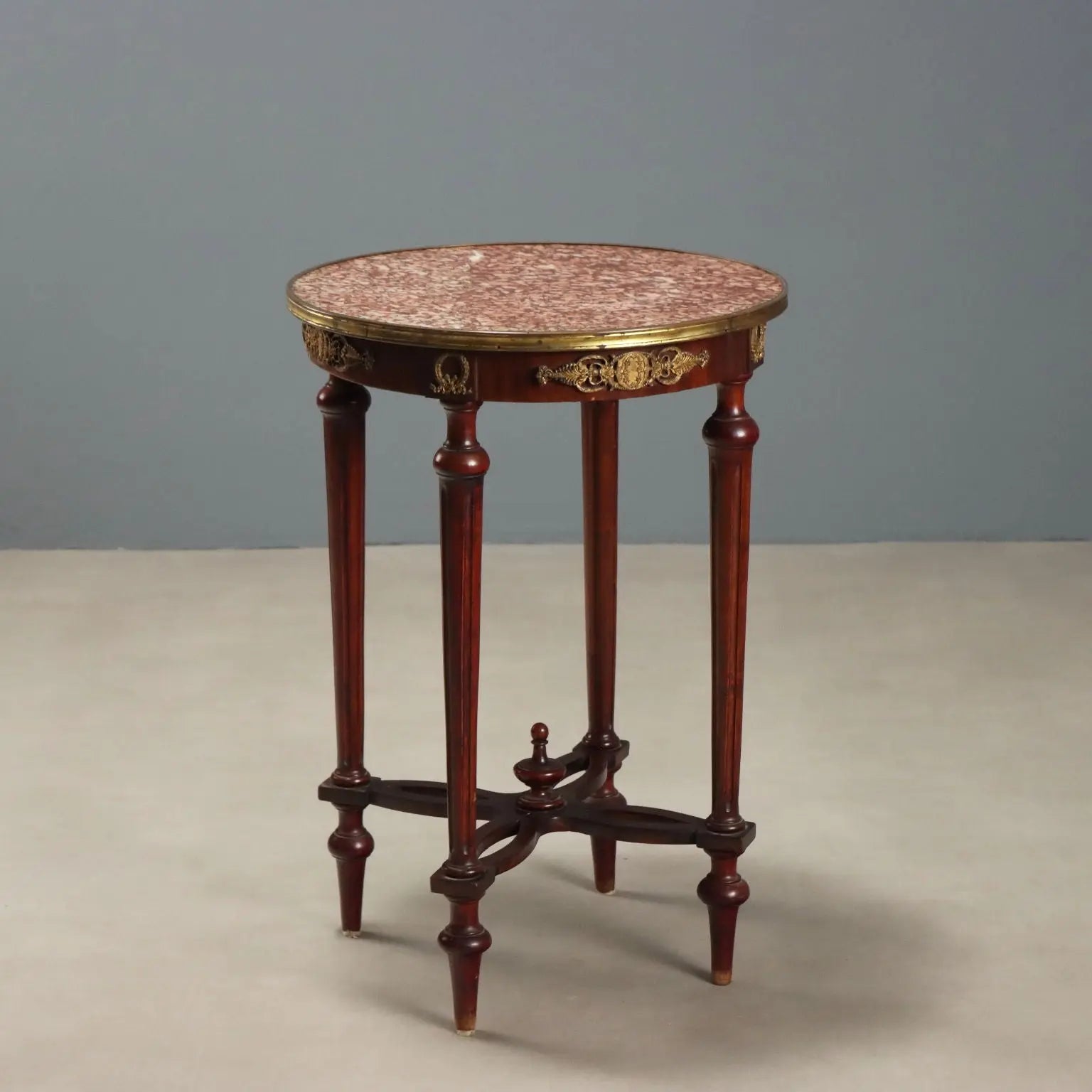 Mahogany and Marble Center Table - Italy Early 1900s