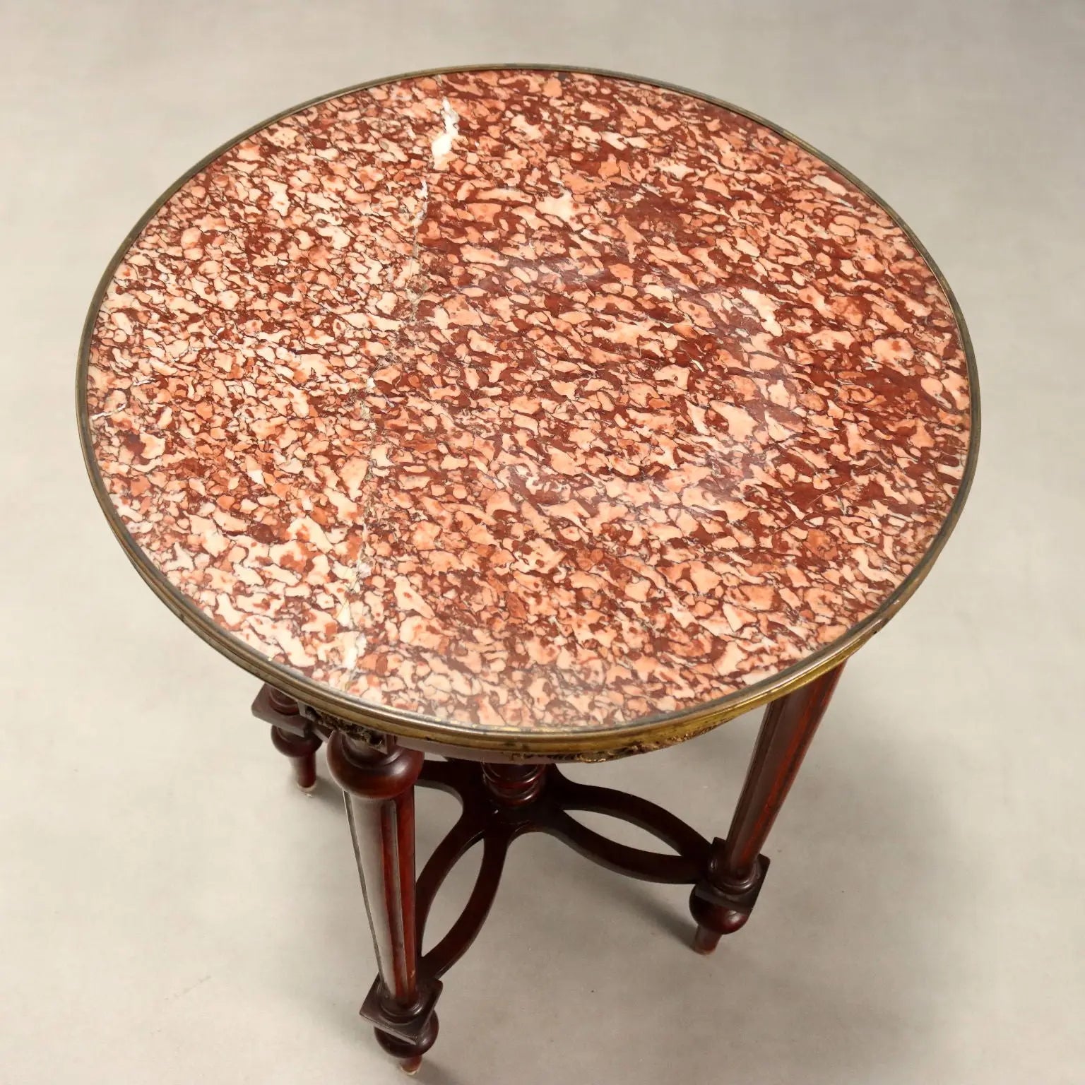 Mahogany and Marble Center Table - Italy Early 1900s