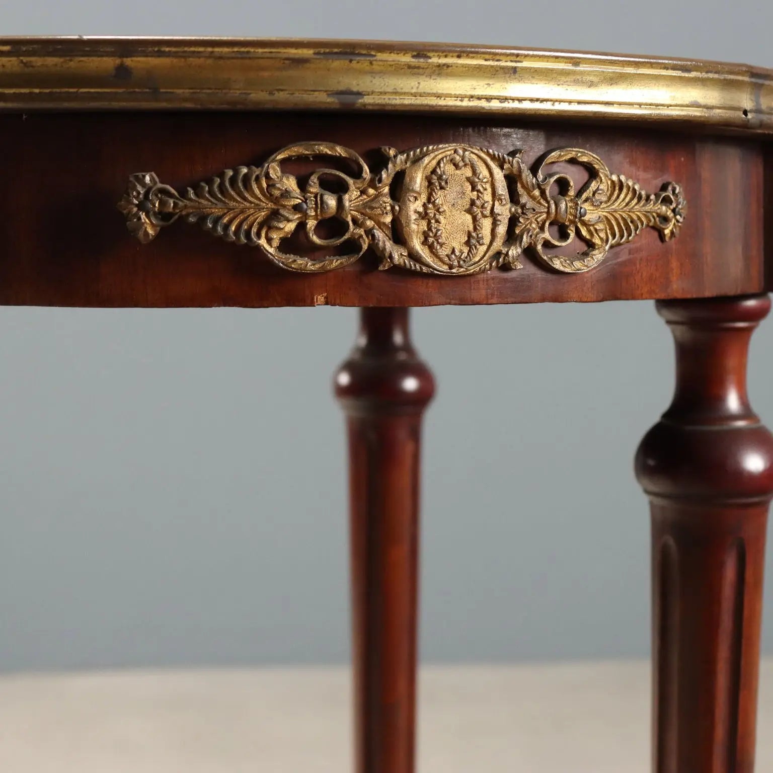 Mahogany and Marble Center Table - Italy Early 1900s