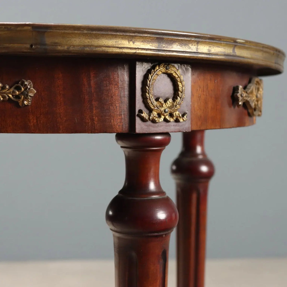 Mahogany and Marble Center Table - Italy Early 1900s