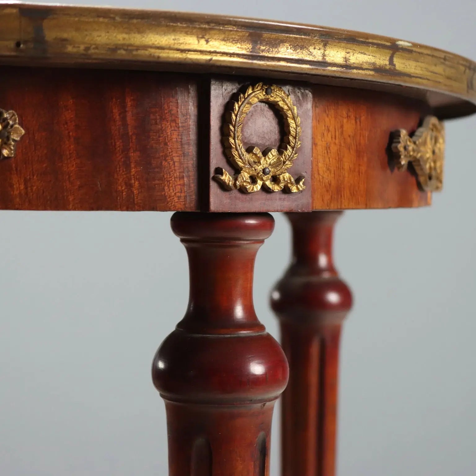 Mahogany and Marble Center Table - Italy Early 1900s
