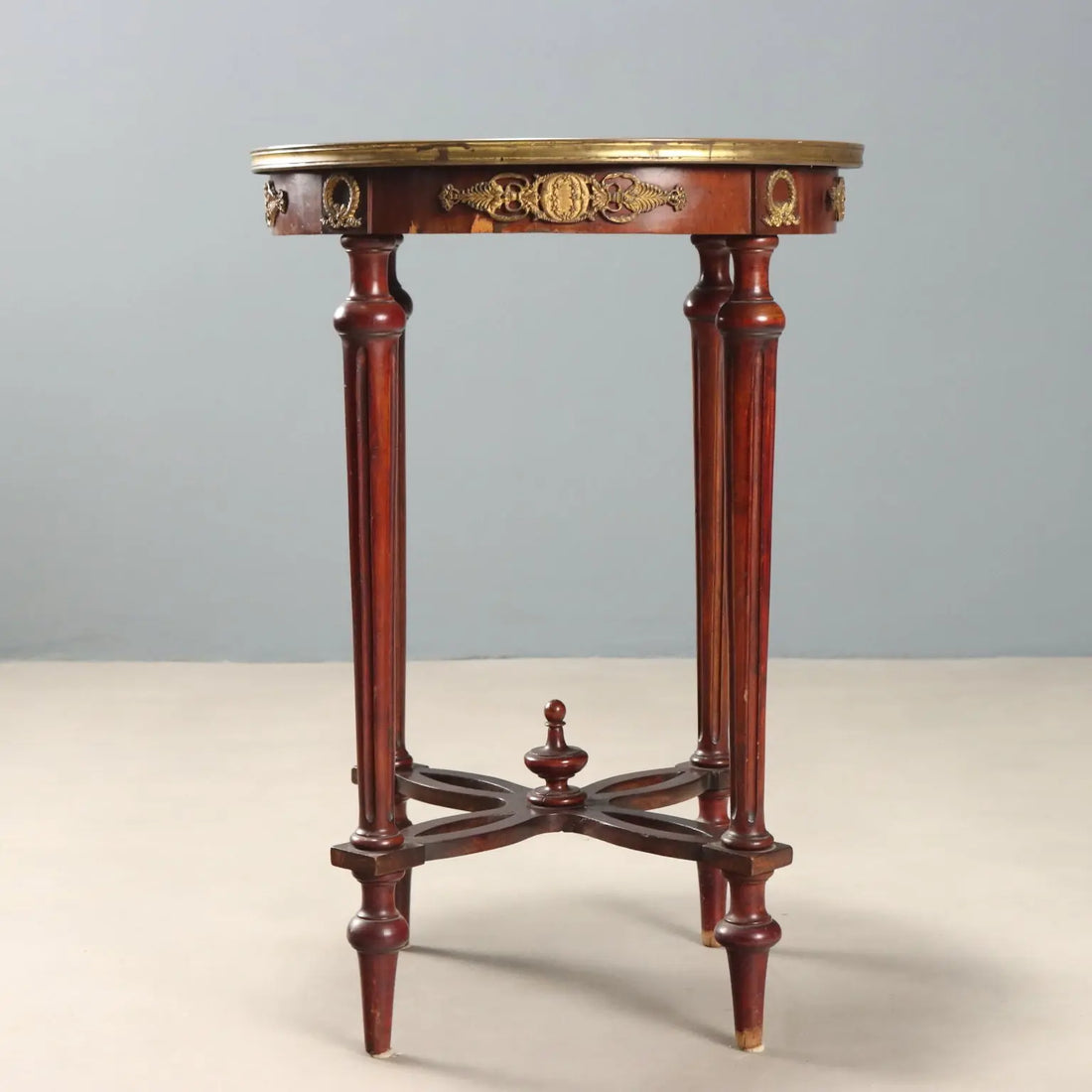 Mahogany and Marble Center Table - Italy Early 1900s