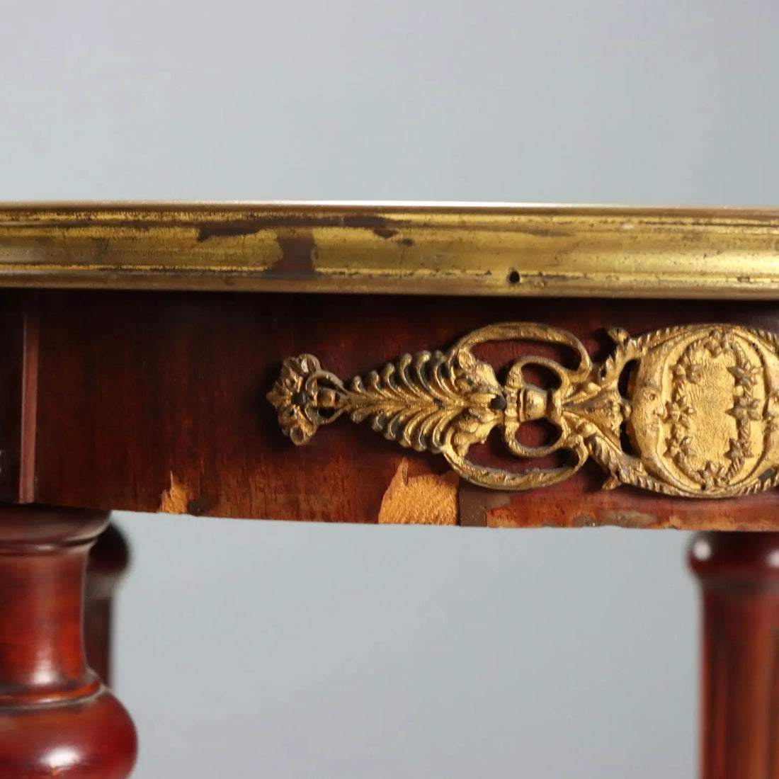 Mahogany and Marble Center Table - Italy Early 1900s