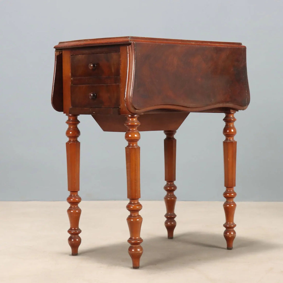 Antique Working Table Mahogany Veneer Italy XIX Century - France, XIX Century | Antiques | Side & Coffee Tables