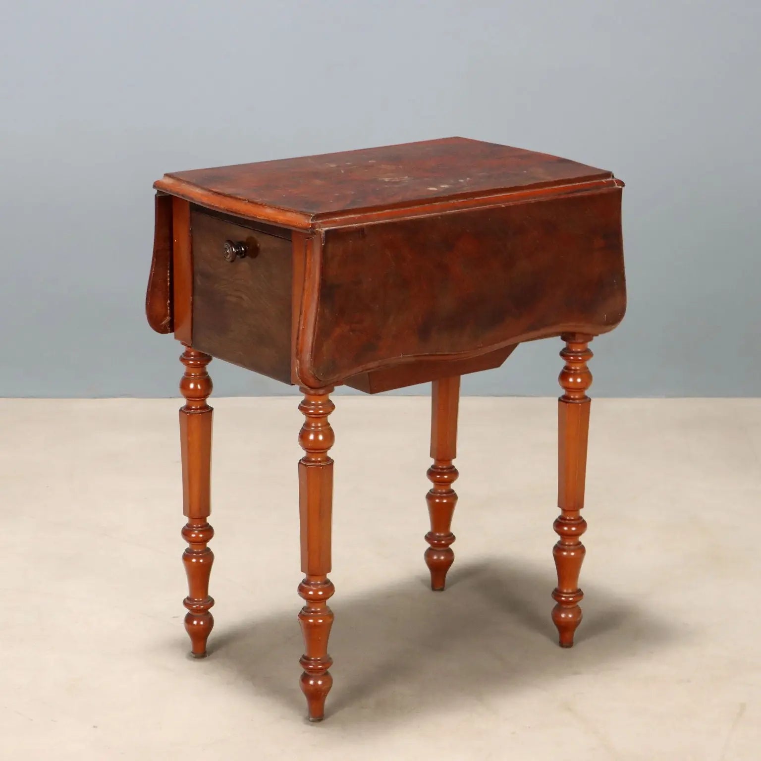 Antique Working Table Mahogany Veneer Italy XIX Century - France, XIX Century | Antiques | Side & Coffee Tables