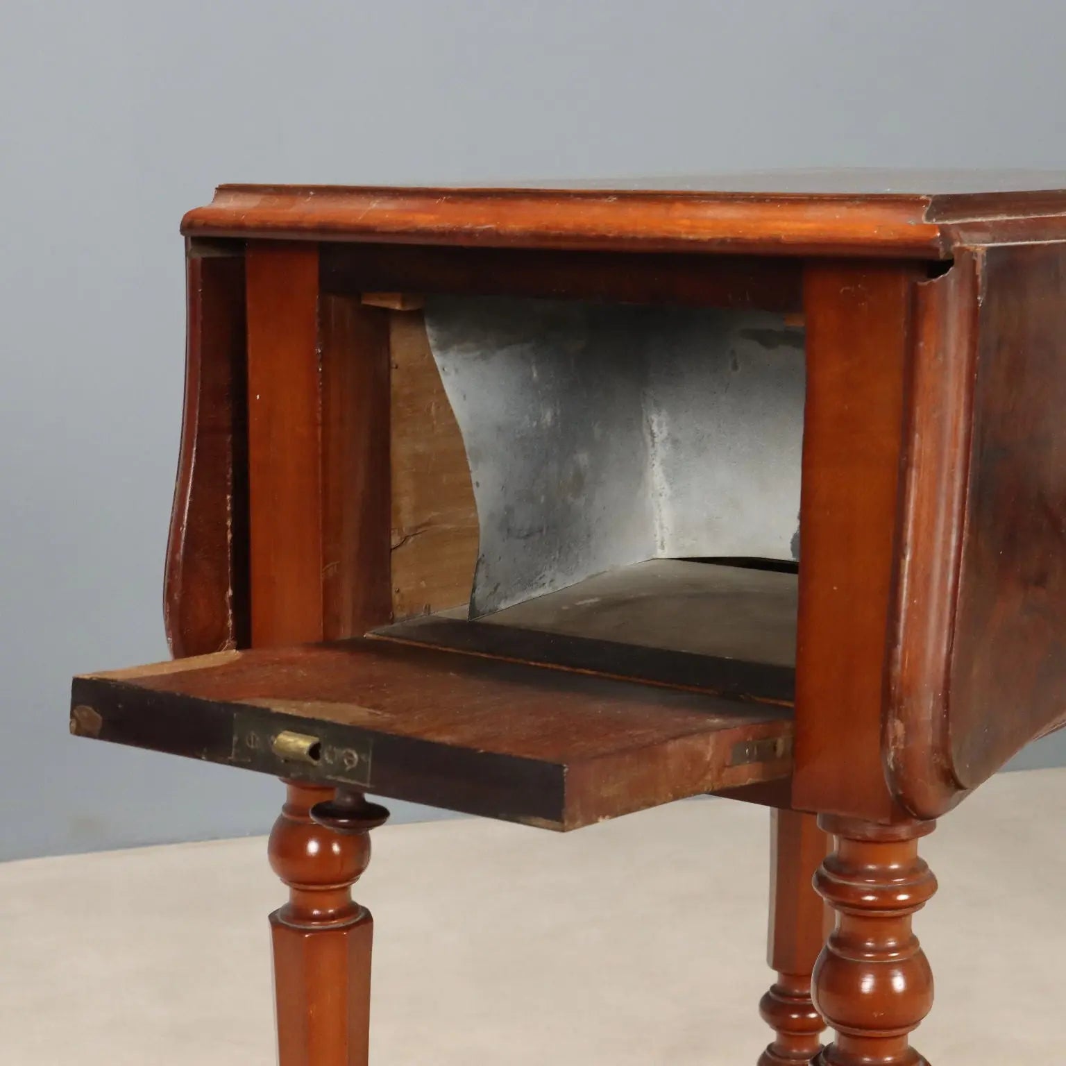 Antique Working Table Mahogany Veneer Italy XIX Century - France, XIX Century | Antiques | Side & Coffee Tables