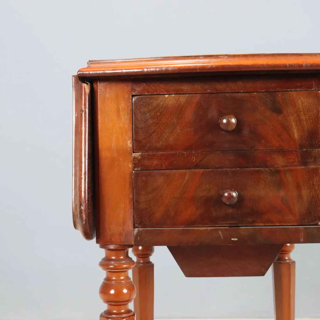 Antique Working Table Mahogany Veneer Italy XIX Century - France, XIX Century | Antiques | Side & Coffee Tables