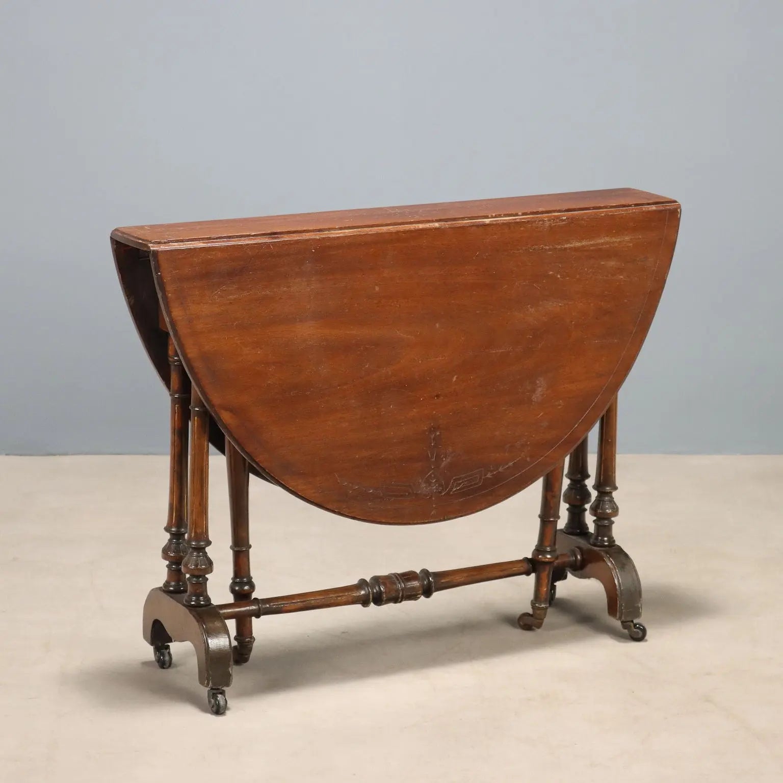 Antique Side Table Mahogany Engravings United Kingdom XIX Century - England, XIX Century | Antiques | Side & Coffee Tables