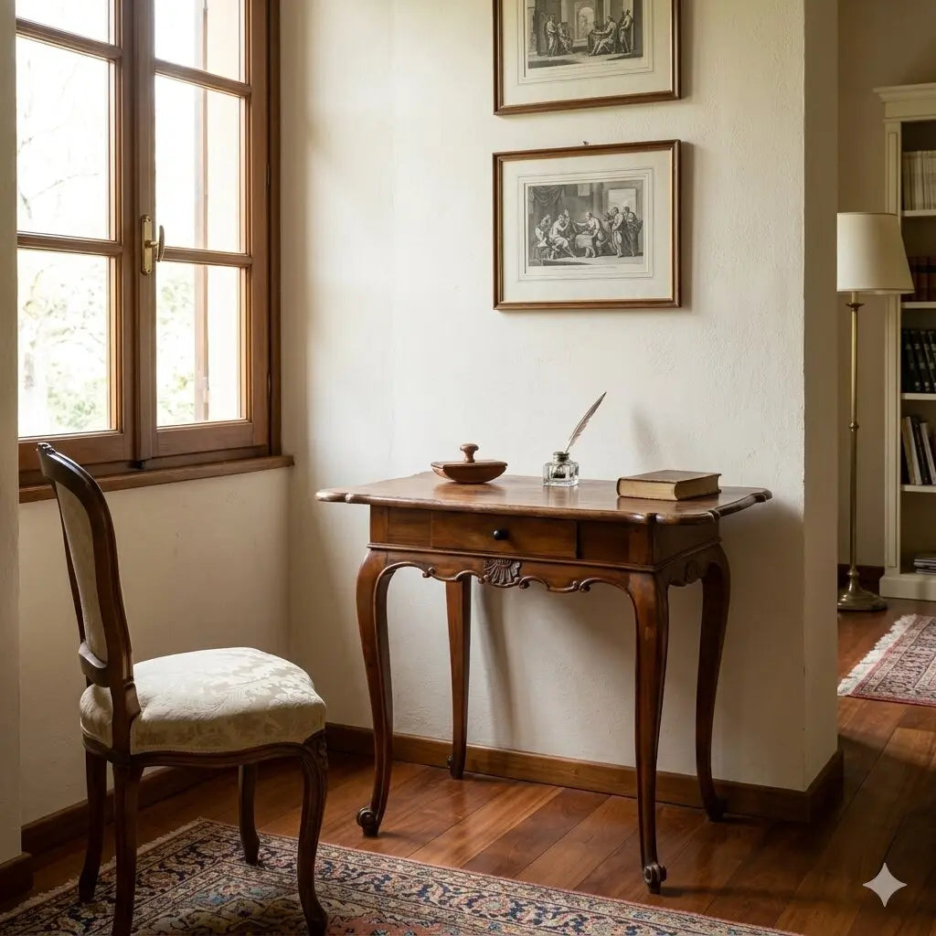 Antique Writing Desk Walnut Carvings Italy XIX Century - Italy, Late XVIII Century | Antiques | Side & Coffee Tables