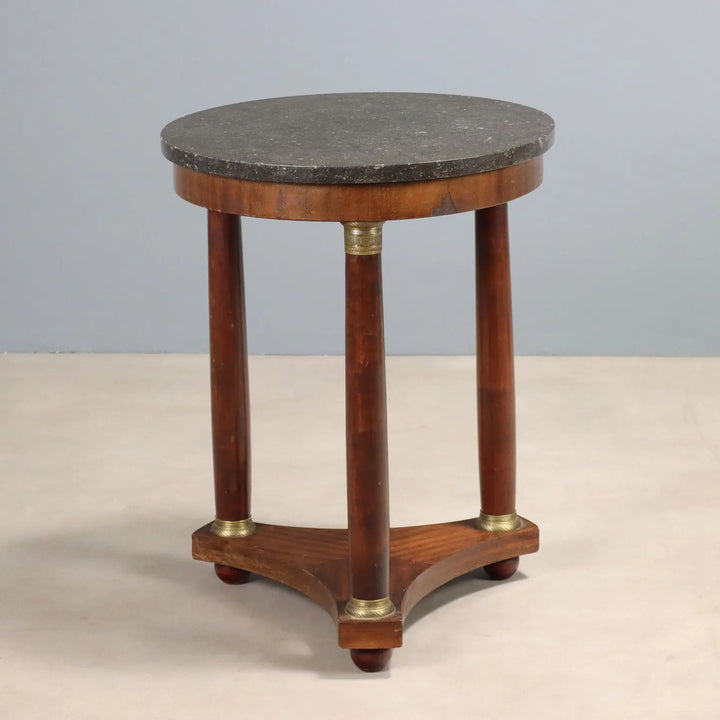 Small Antique Table Empire Mahogany Marble France XIX Century - France, Late XIX Century | Antiques | Side & Coffee Tables