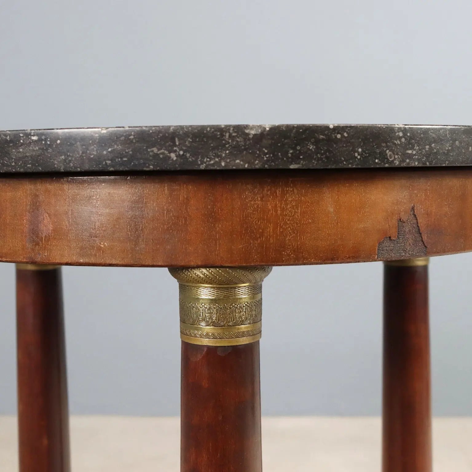 Small Antique Table Empire Mahogany Marble France XIX Century - France, Late XIX Century | Antiques | Side & Coffee Tables