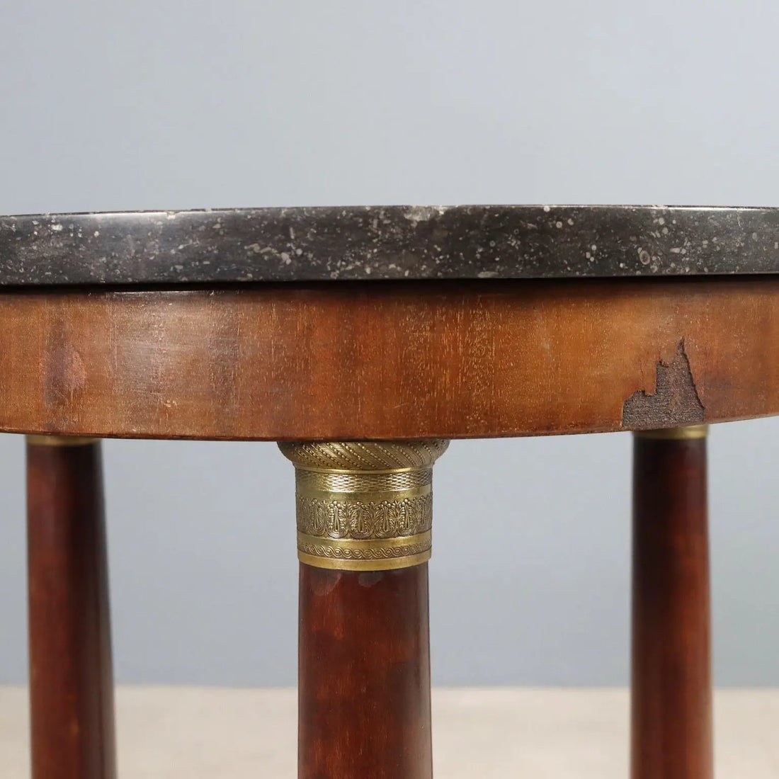 Small Antique Table Empire Mahogany Marble France XIX Century - France, Late XIX Century | Antiques | Side & Coffee Tables
