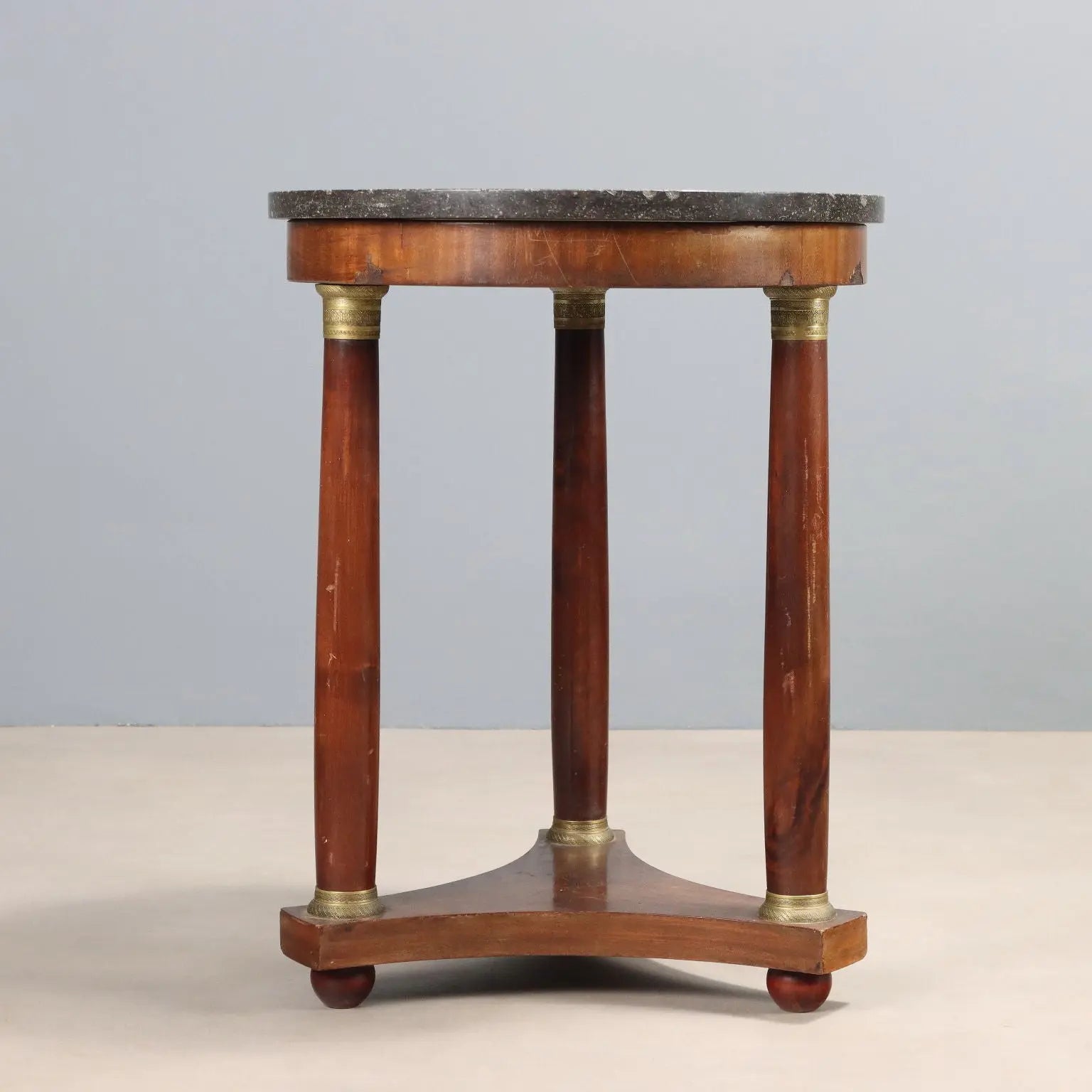 Small Antique Table Empire Mahogany Marble France XIX Century - France, Late XIX Century | Antiques | Side & Coffee Tables