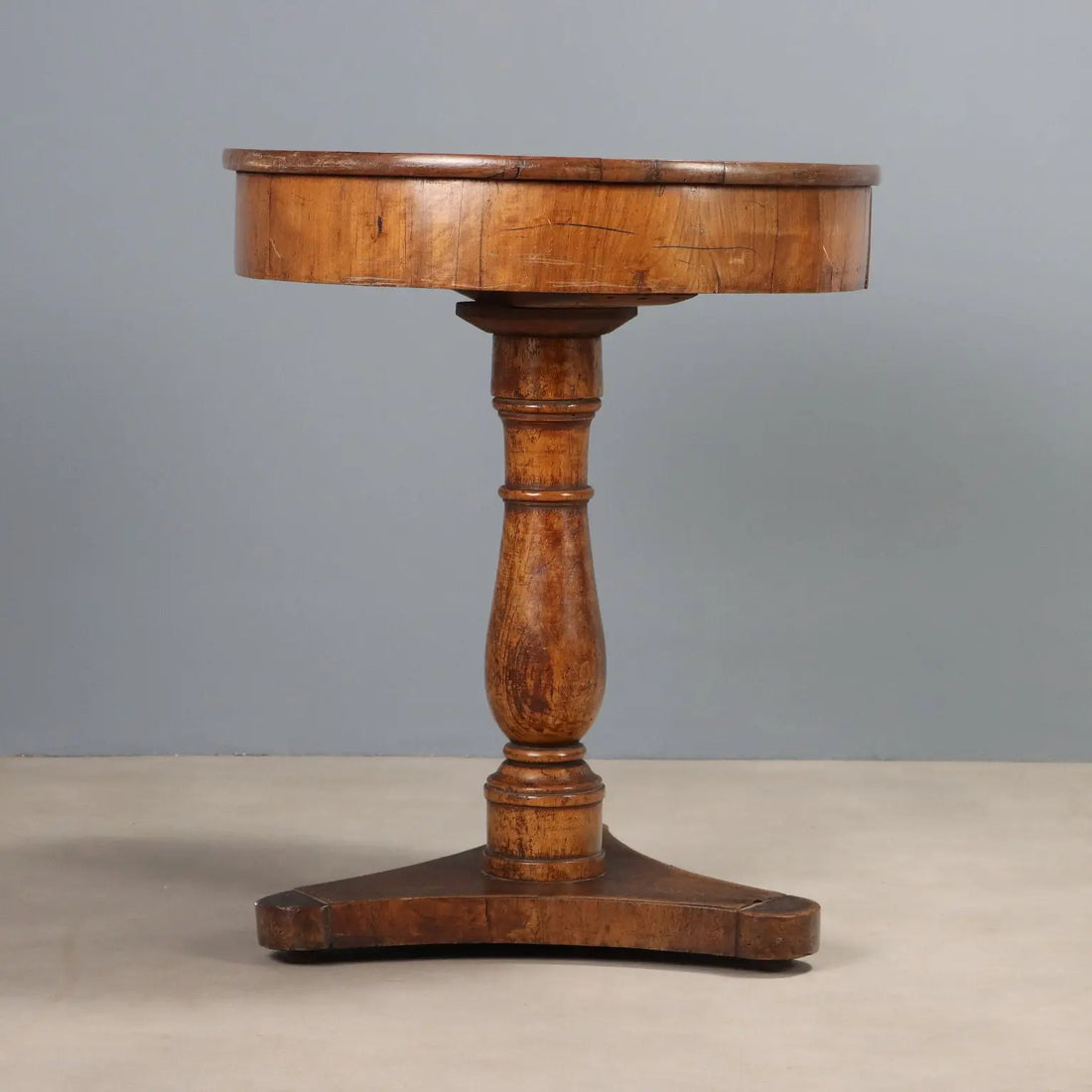 Antique Coffee Table Walnut with Drawer Italy XIX Century