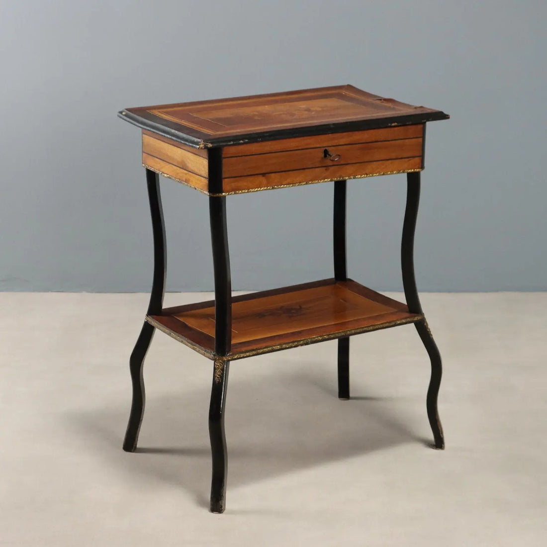 Antique Sewing Table Various Wood Essences XIX Century